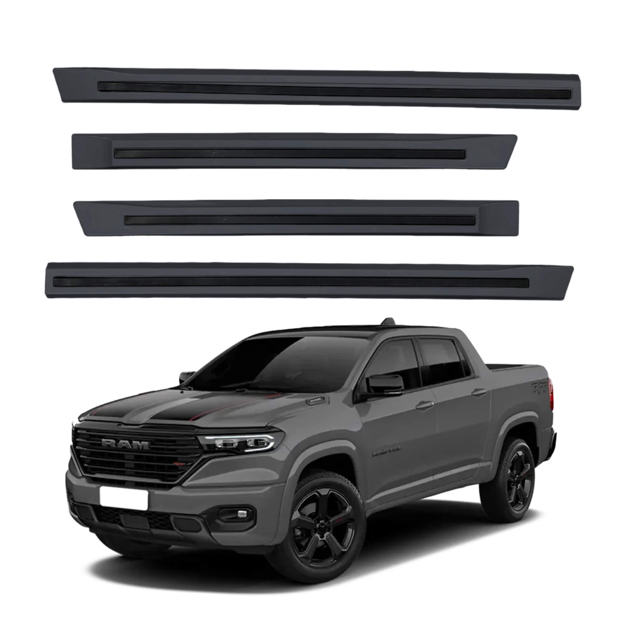 Friso T. Original Filete Preto 4P Rampage 2024 em diante 4 Pç Cinza Sting Grey Grid - 3609P-CZA-I