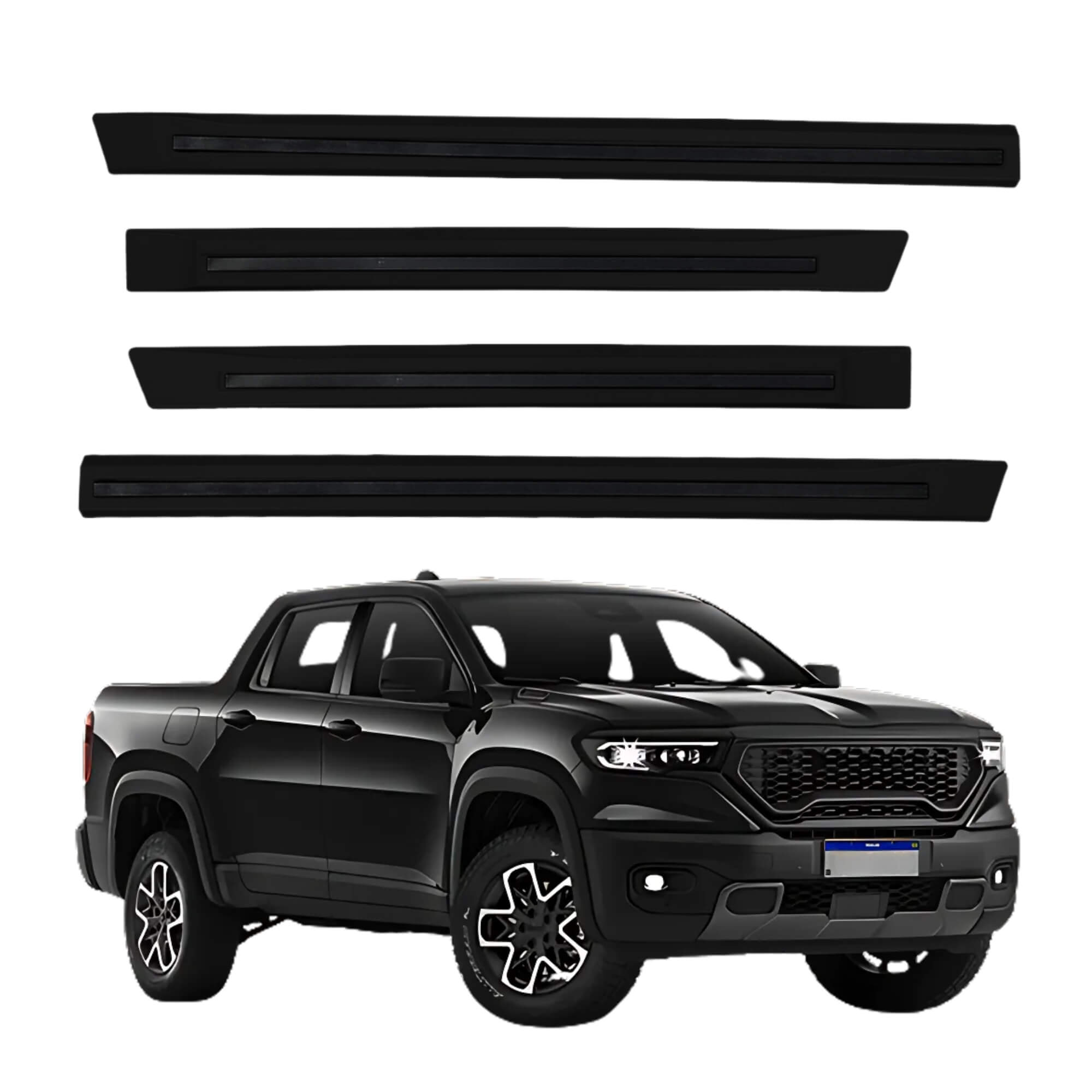 Friso T. Original Filete Preto 4P Rampage 2024 em diante 4 Pç Preto Diamond Grid - 3611P-PTO-I
