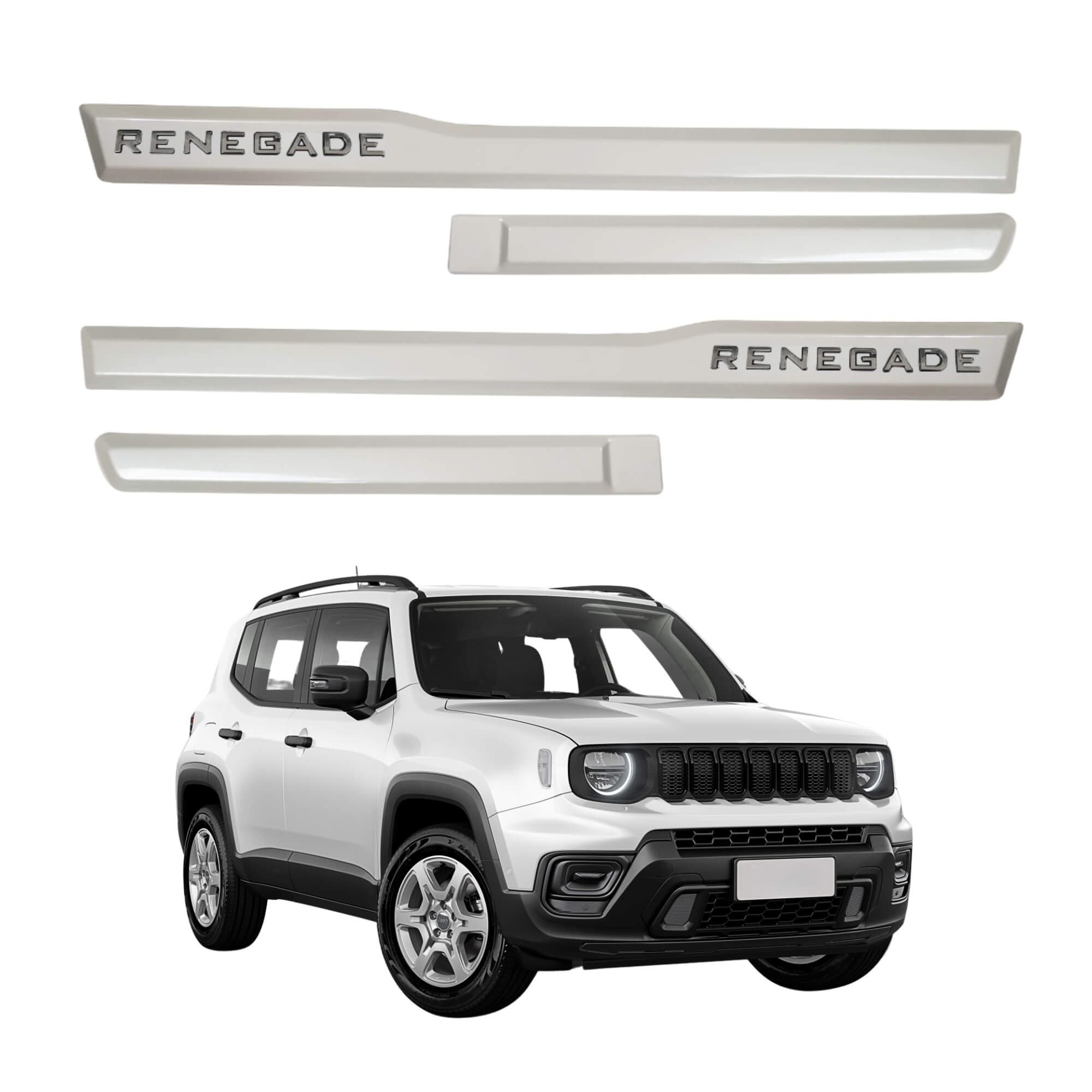 Friso Tipo Original Cromo 4P Renegade 2022 em diante 4 Peças Branco Polar Grid - 4629C-BCO-I