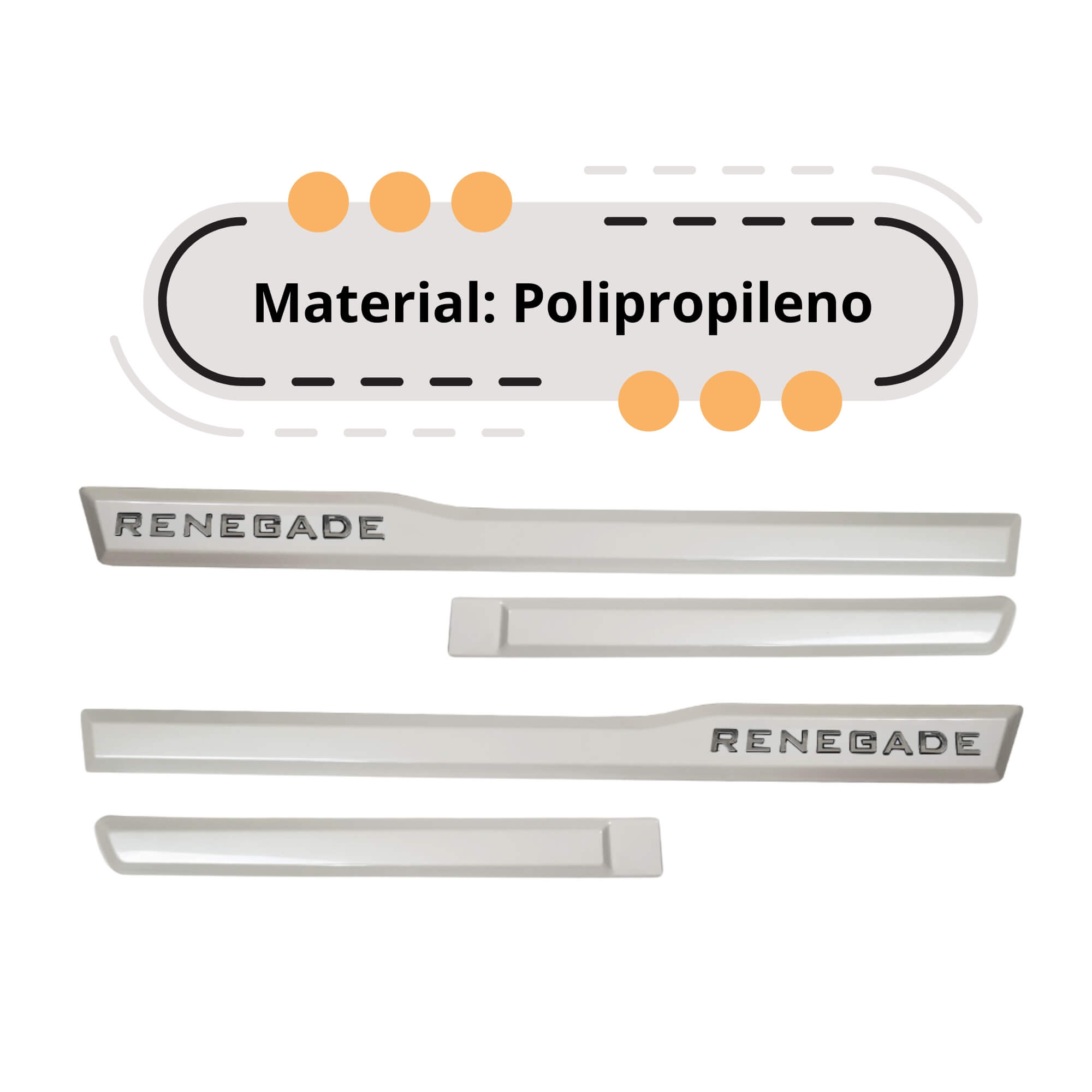 Friso Tipo Original Cromo 4P Renegade 2022 em diante 4 Peças Branco Polar Grid - 4629C-BCO-I