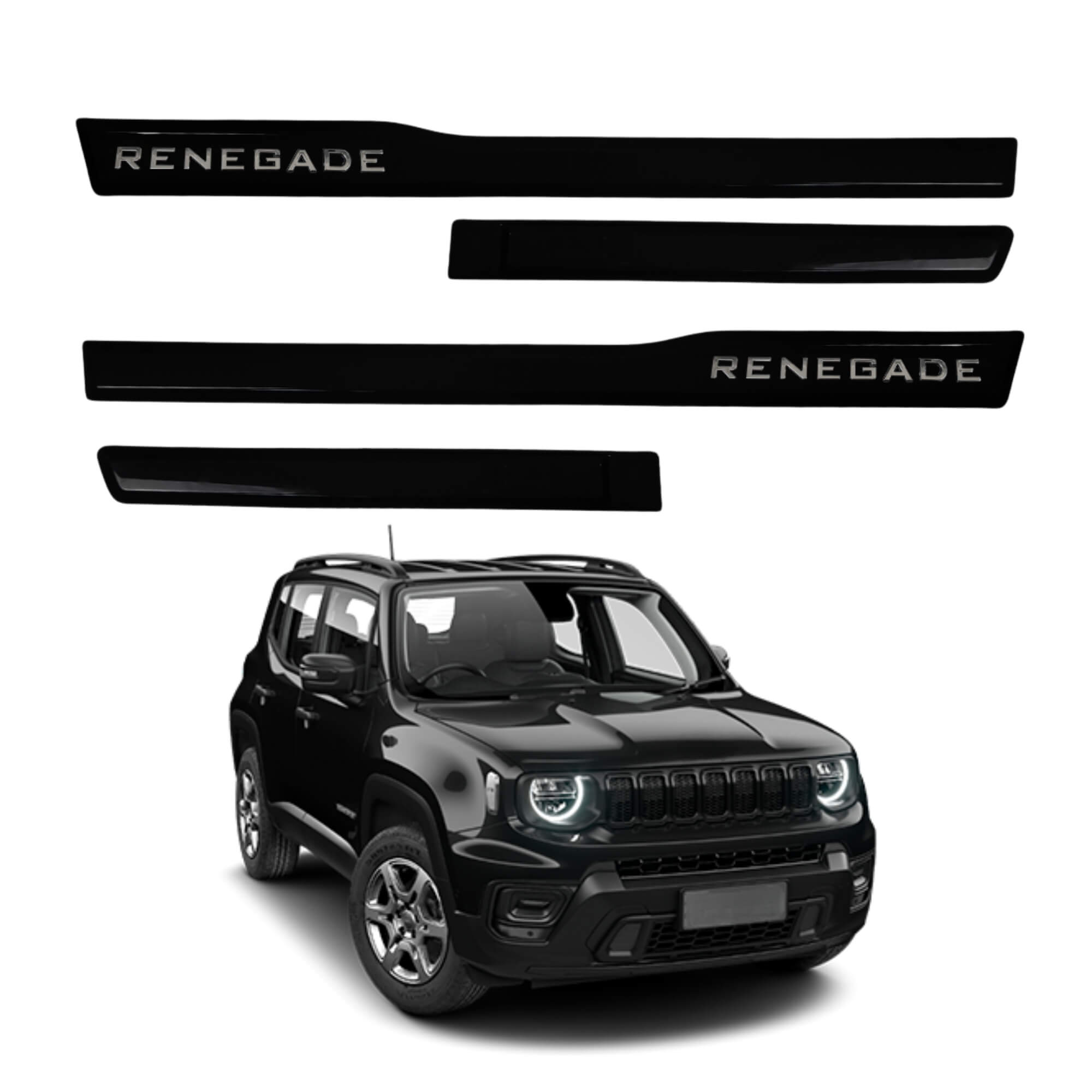 Friso Tipo Original Cromo 4P Renegade 2022 em diante 4 Peças Preto Carbon Grid - 4634C-PTO-I