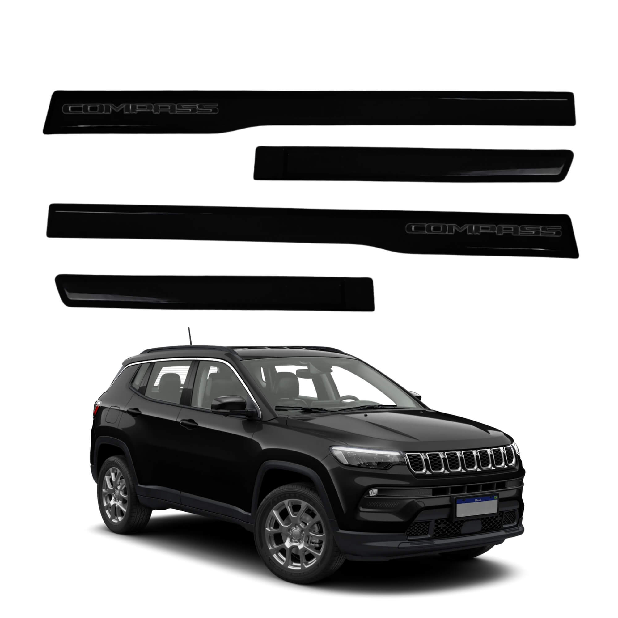 Friso T. Original Cromo c/ Preto 4P Compass 2021 em diante 4 Pç Preto Carbon Grid - 4647C-PTO-I
