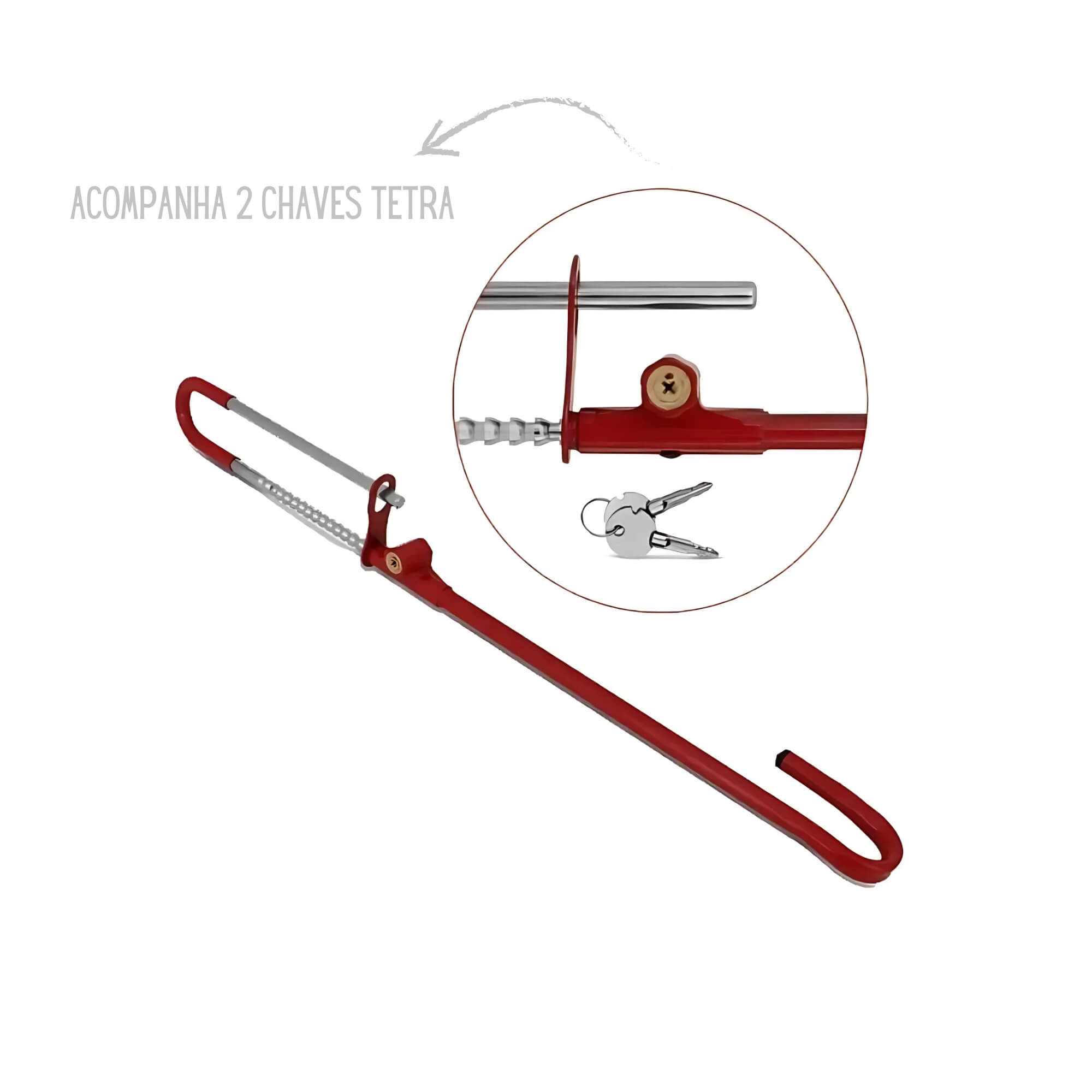 Trava de Volante / Pedal Algema Antifurto Segurança Automotiva 6091 Overvision - TRA-0002