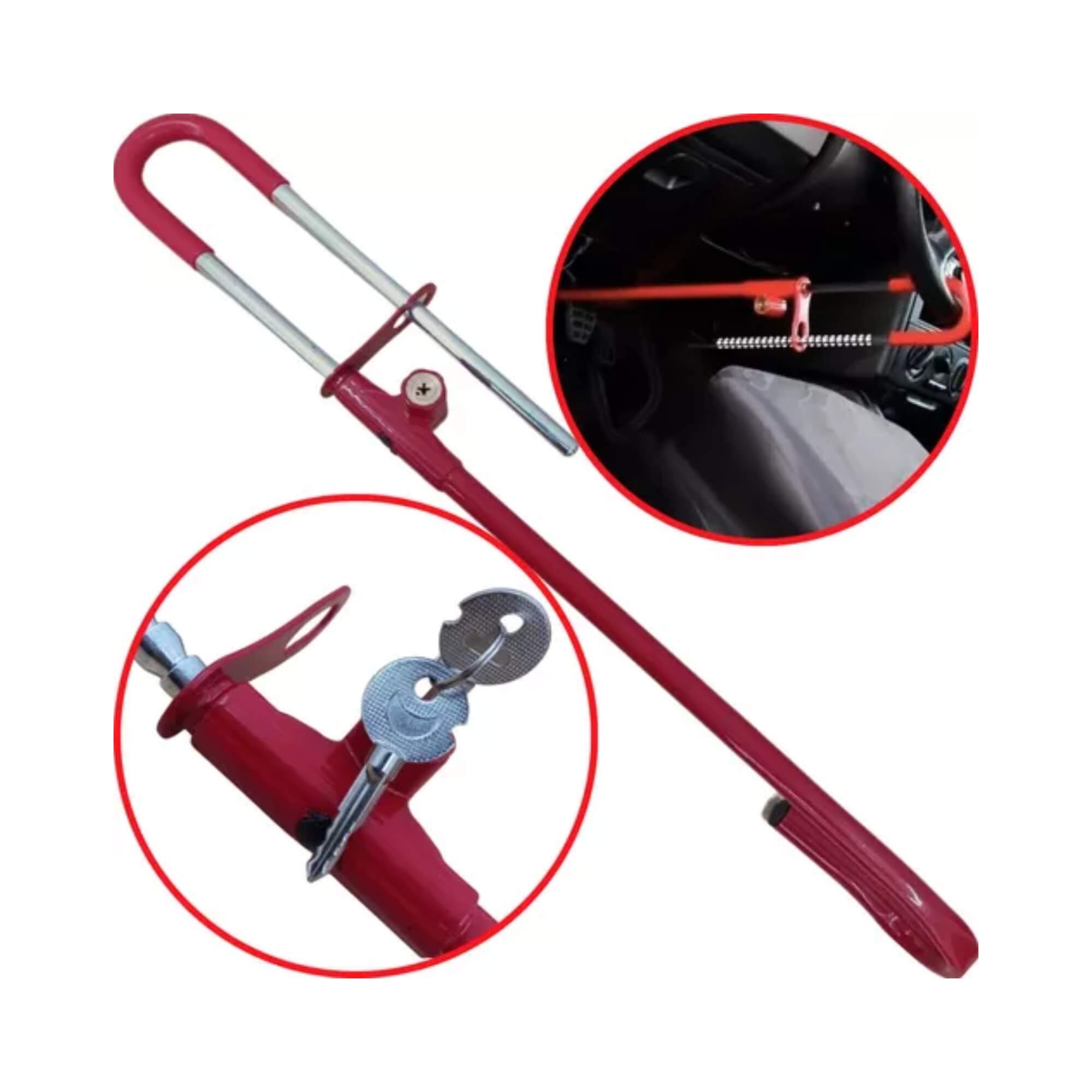 Trava de Volante / Pedal Algema Antifurto Segurança Automotiva 6091 Overvision - TRA-0002