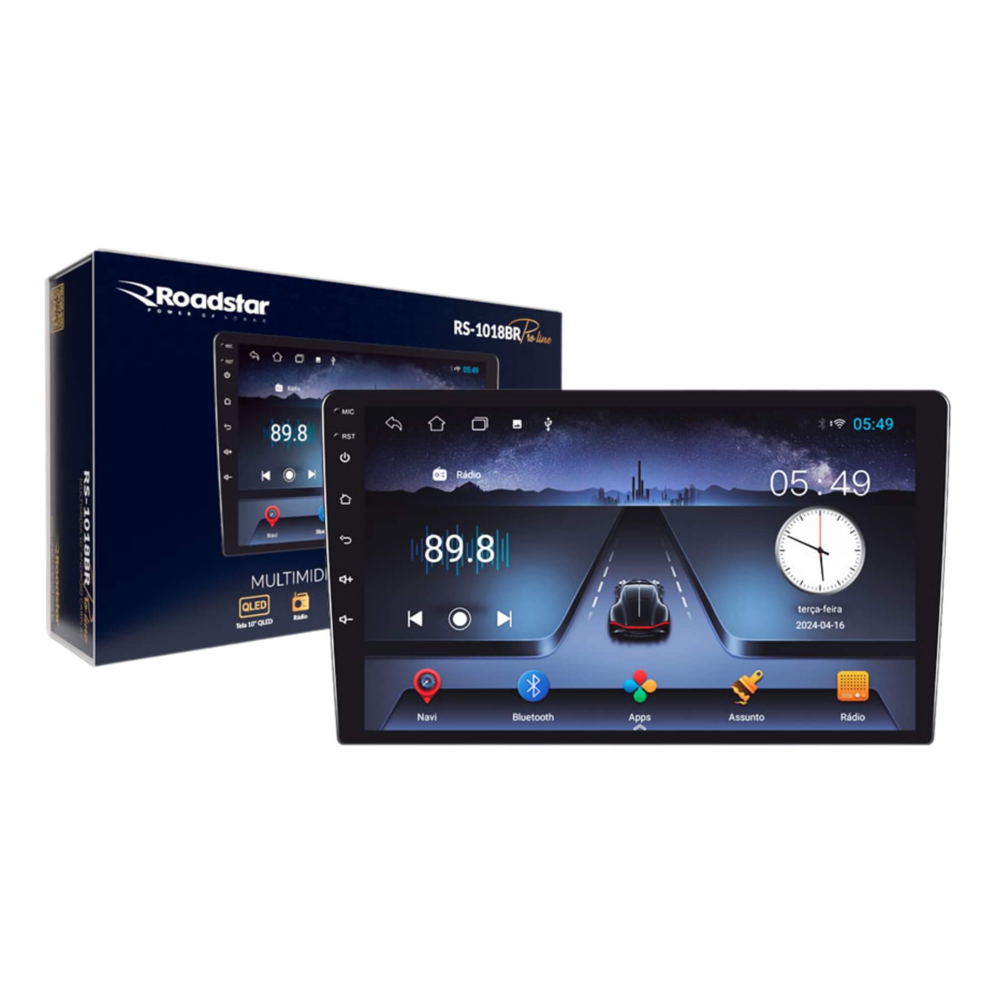 Multimídia Automotiva Carplay Android 10" RS1018BR MI Pro Line Roadstar - RS1018BR MI