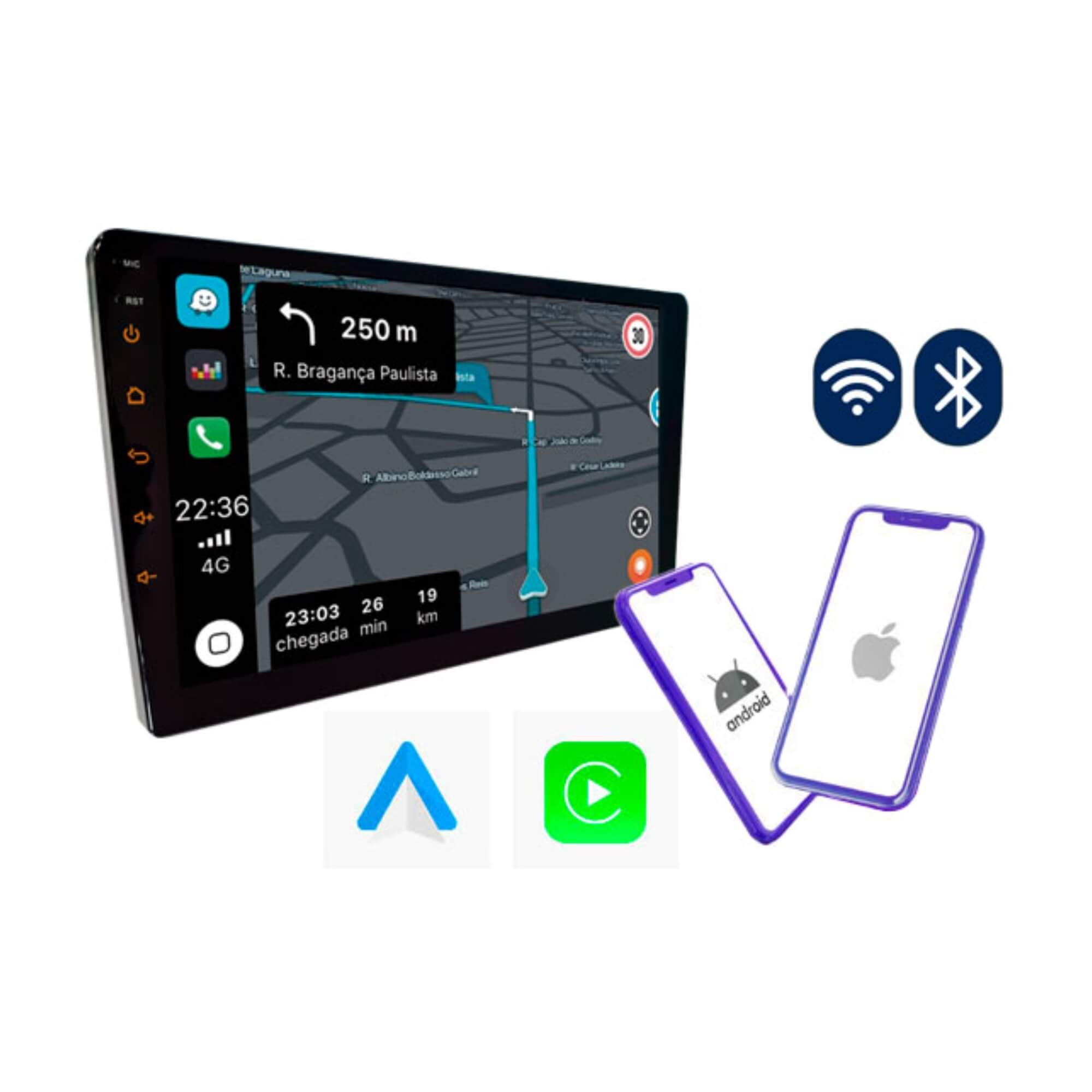 Multimídia Automotiva Carplay Android 10" RS1018BR MI Pro Line Roadstar - RS1018BR MI