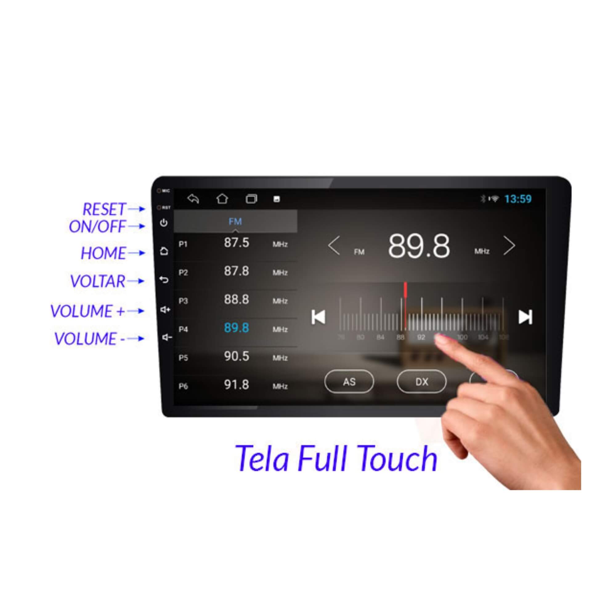 Multimídia Automotiva Carplay Android 10" RS1018BR MI Pro Line Roadstar - RS1018BR MI