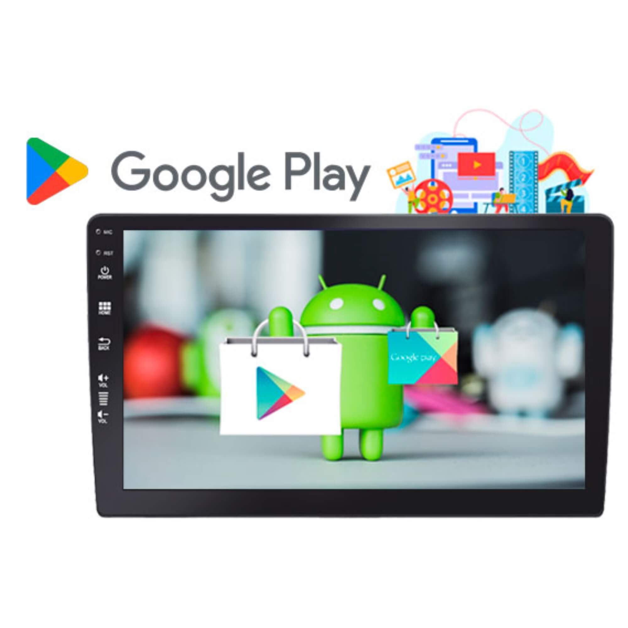 Multimídia Android 10" Carplay Octa Core 2.5 Ghz Memória RAM 4 Gb Roadstar - RS1020BR MI PRO