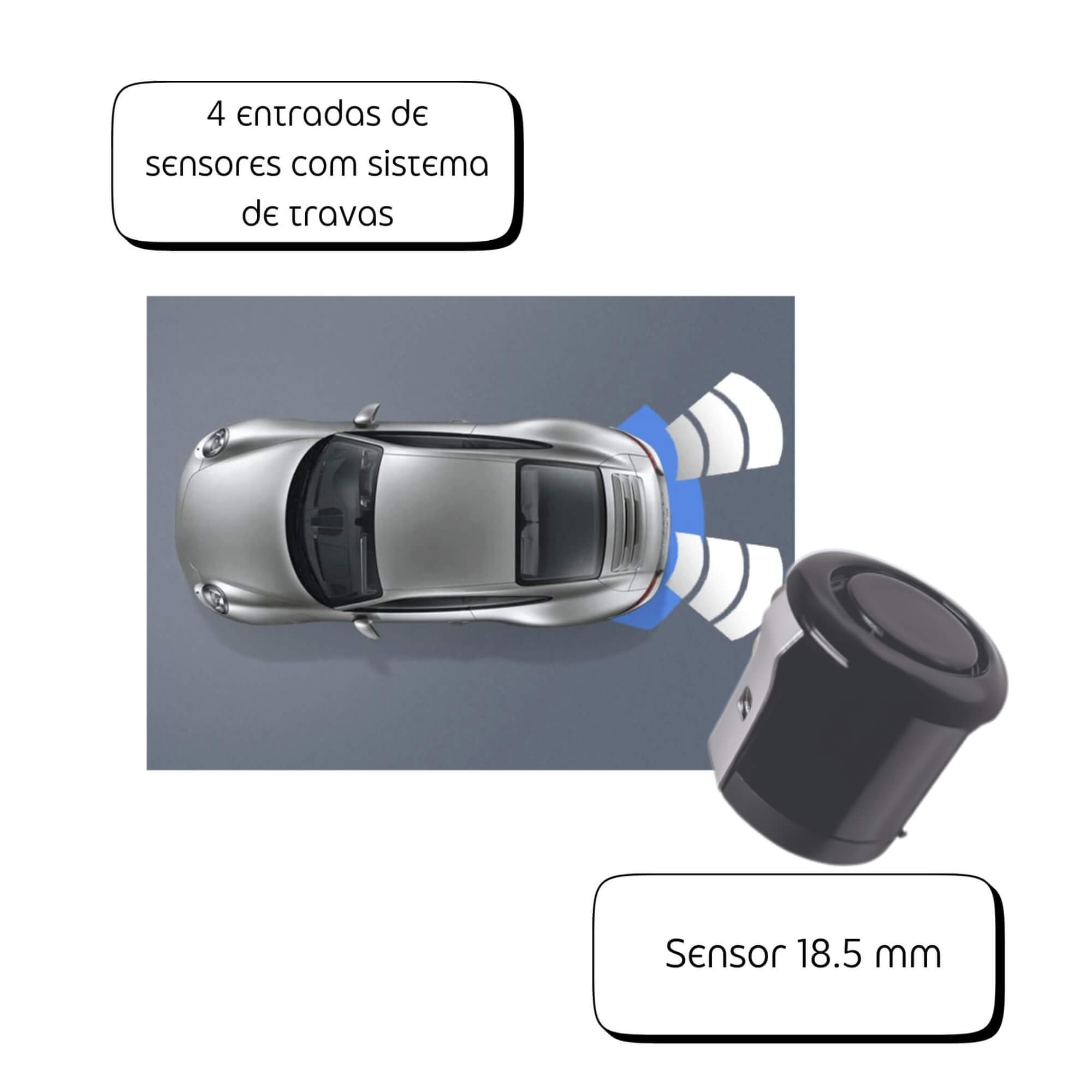 Sensor Automotivo de Estacionamento Cor Preto MI Pro Line Roadstar - RS308BR PRETO MI