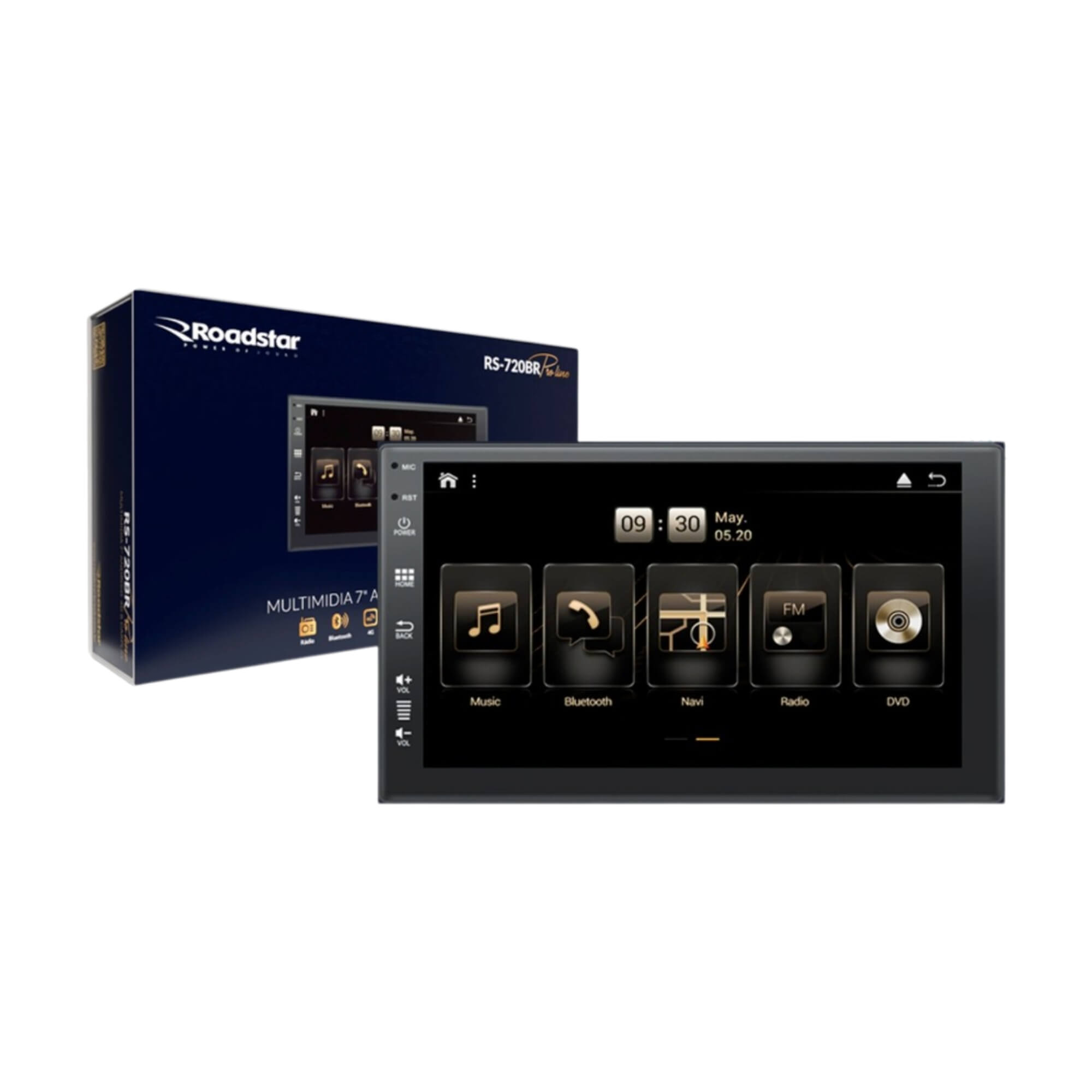 Central Multimídia 7" Automotivo Carplay Andoid MI Pro Line Roadstar - RS720BR MI