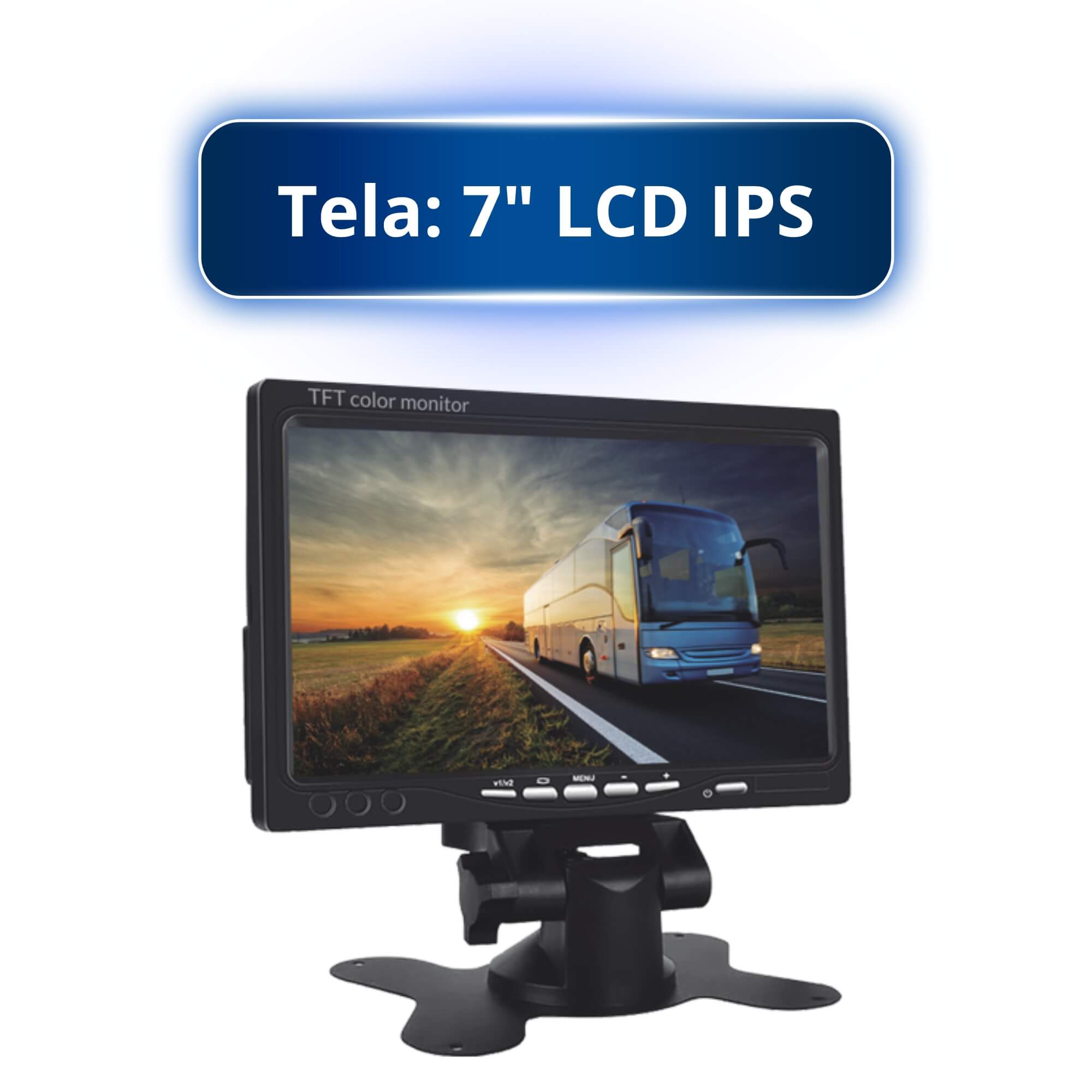 Monitor de 7" LCD IPS 2 entradas RCA de Vídeo 12V/24V Roadstar - RS737BR MI