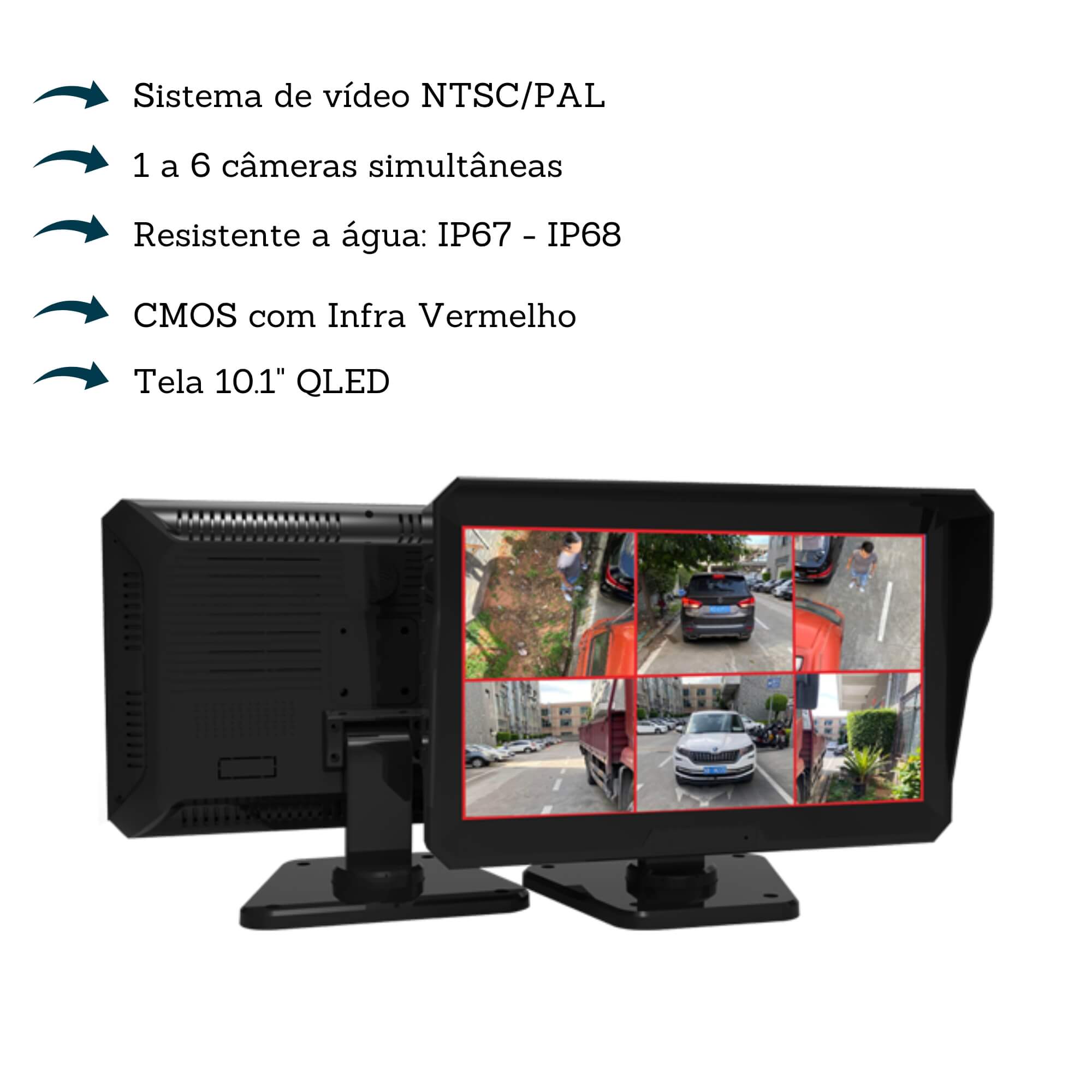 Kit Sistema DVR RS-996BR DVR Pro Line Monitoramento e Gravação Automotiva Roadstar - RS996BR MI