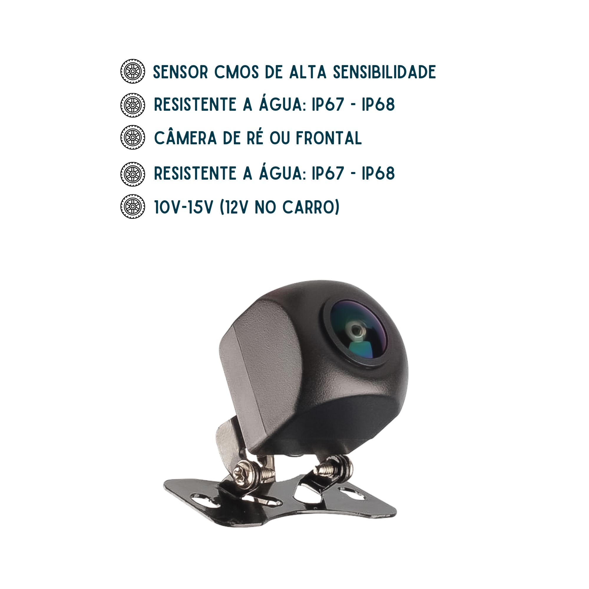 Câmera Frontal / Traseira Automotiva 180° 12V Roadstar - RS180BR MI