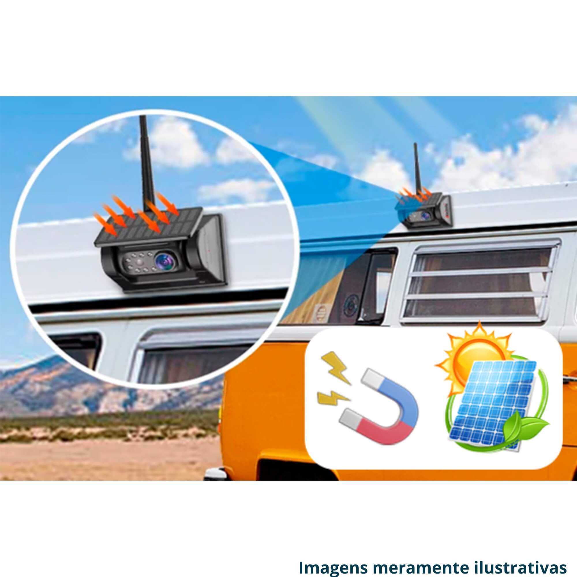 Câmera Automotiva Carregamento Solar Pro Line p/ Monitor RRS777BR Roadstar - RS777BR CAM ES