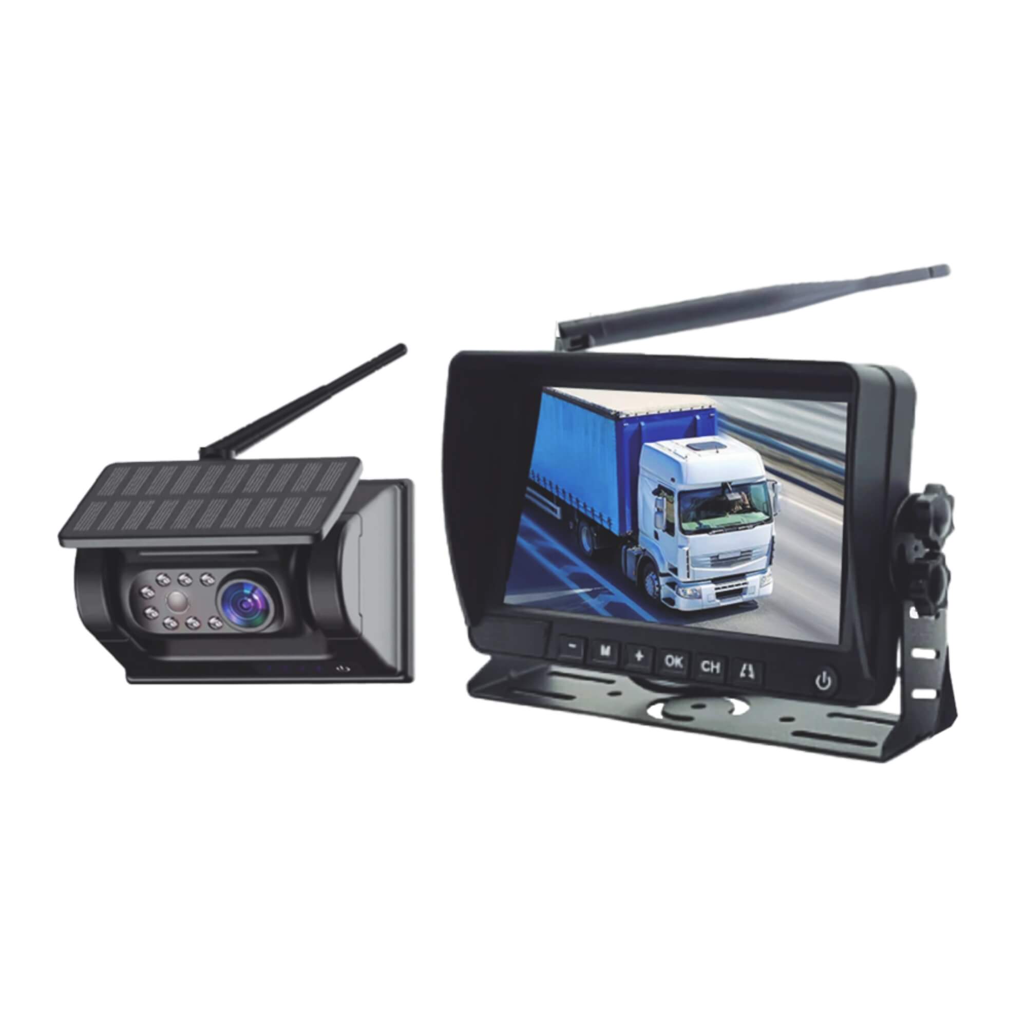 Kit Monitor DVR 7" IPS + Câmera Solar I.R. Wireless 2.4 Ghz Roadstar - RS777BR MI