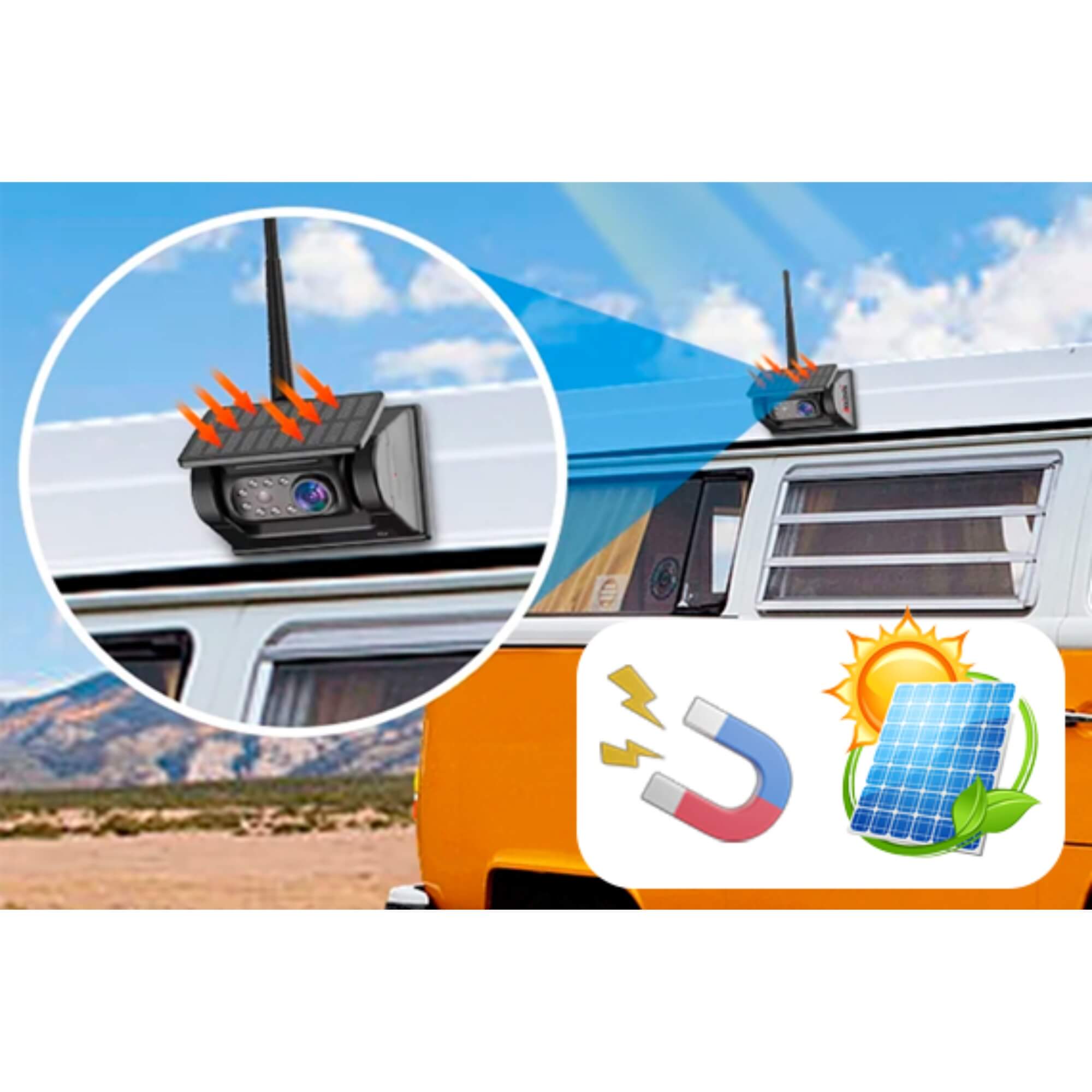 Kit Monitor DVR 7" IPS + Câmera Solar I.R. Wireless 2.4 Ghz Roadstar - RS777BR MI