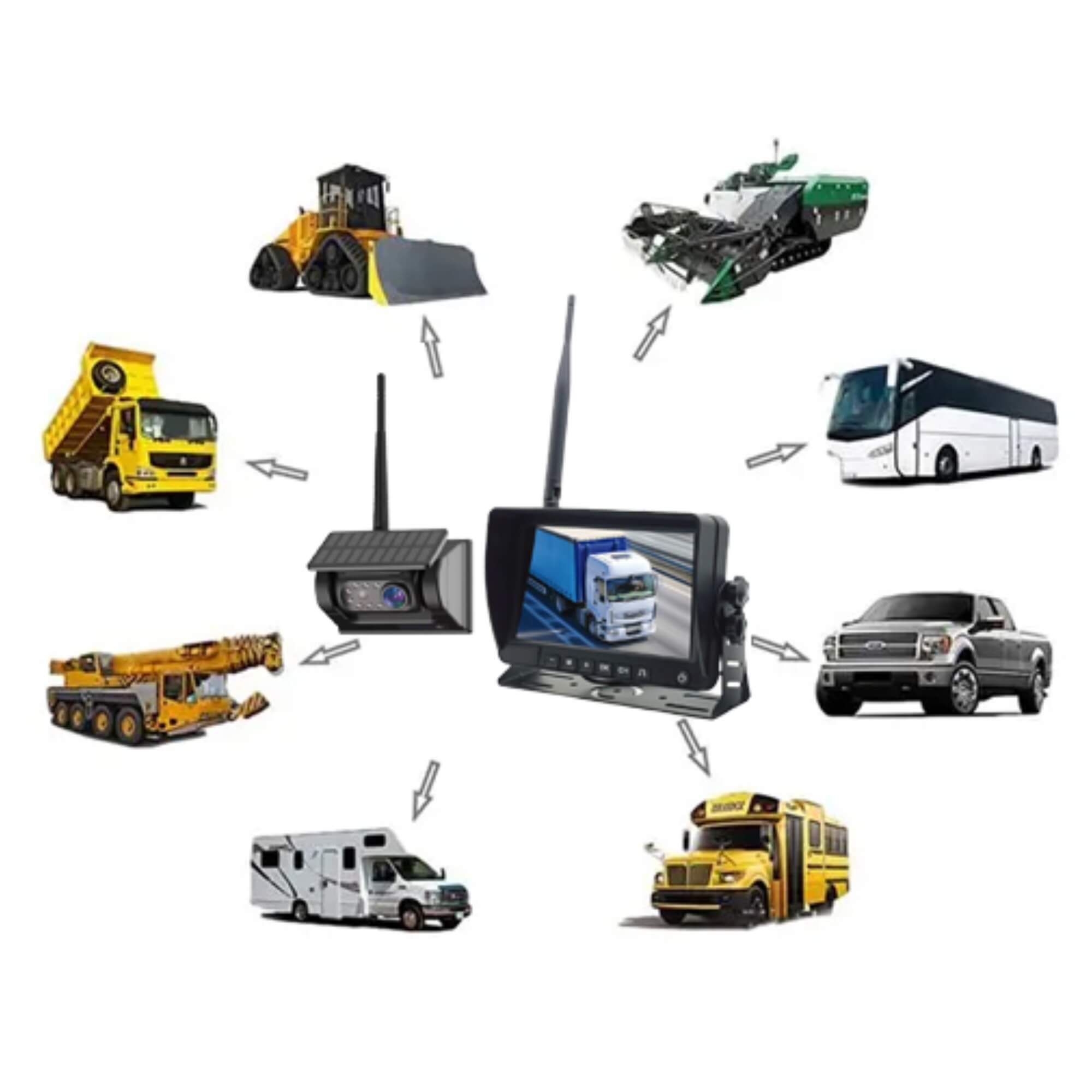 Kit Monitor DVR 7" IPS + Câmera Solar I.R. Wireless 2.4 Ghz Roadstar - RS777BR MI