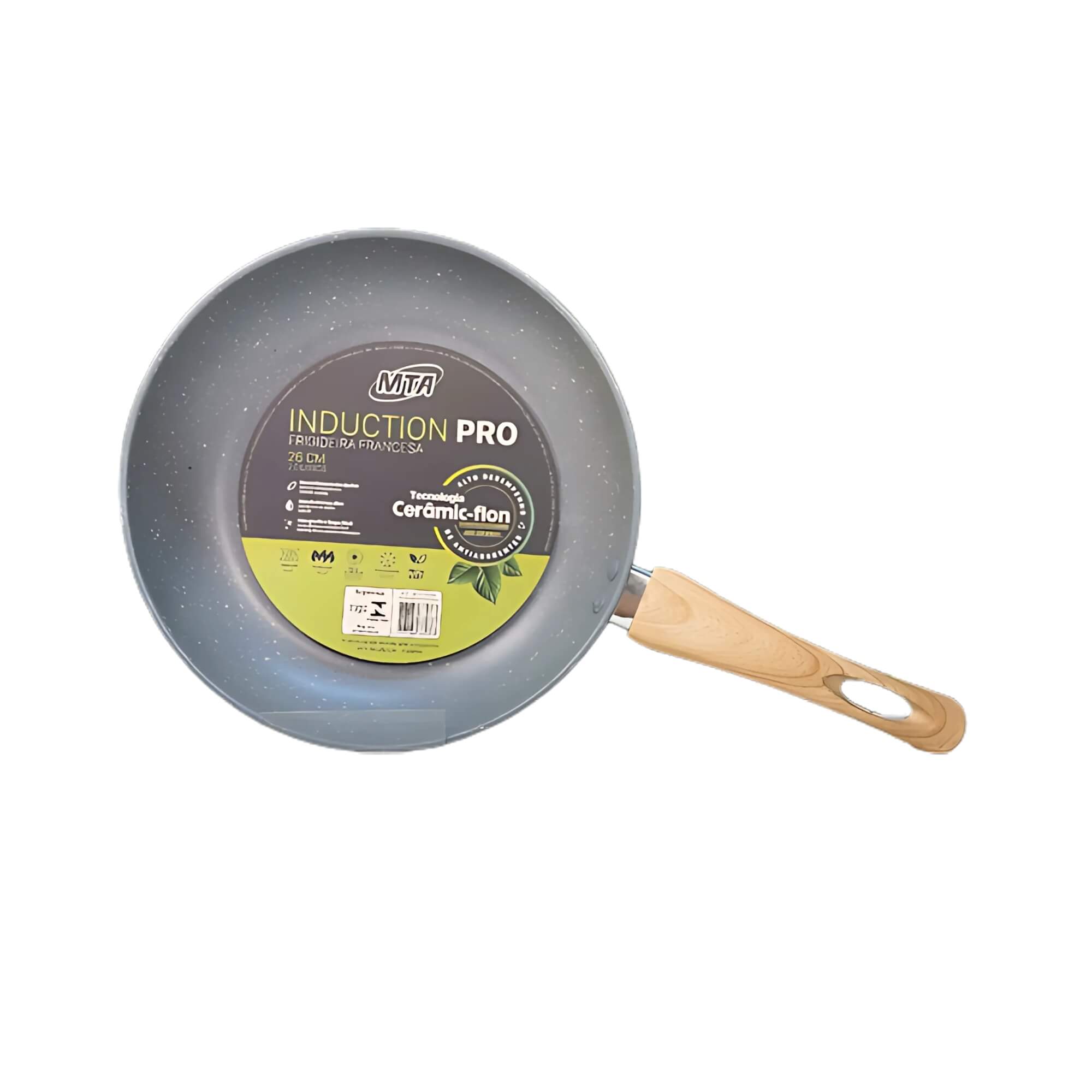Frigideira Antiaderente Induction Pro Ceramic-Flon Cor Cinza N.26 2,0L 26cm MTA - 8537