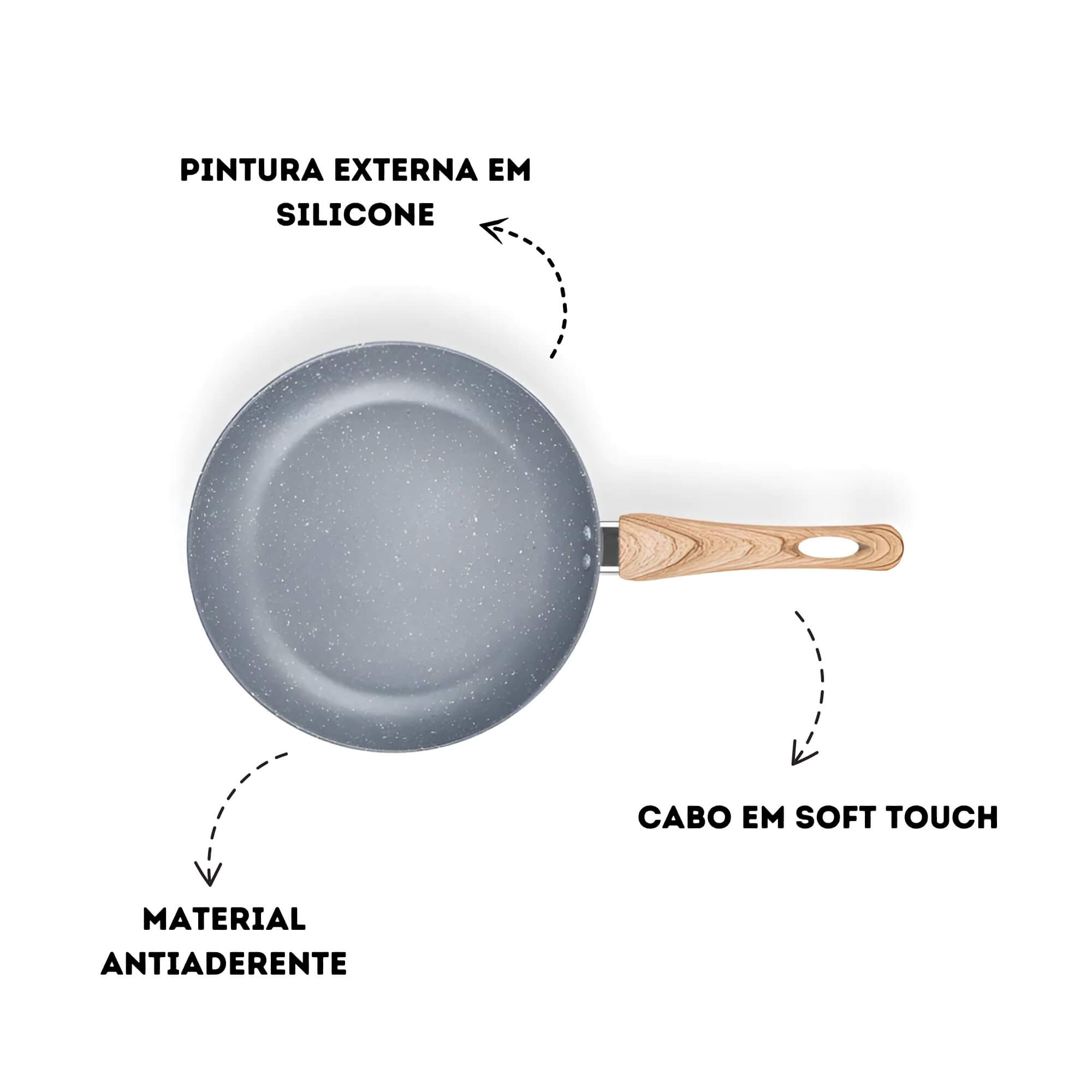 Frigideira Antiaderente Induction Pro Ceramic-Flon Cor Cinza N.26 2,0L 26cm MTA - 8537