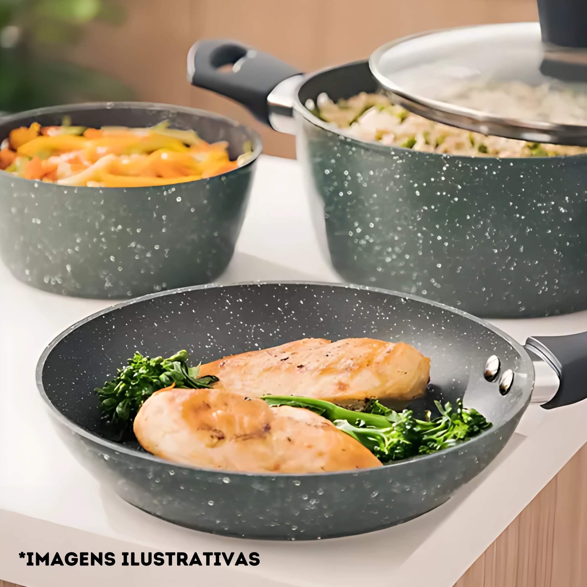 Frigideira Antiaderente Induction Pro Ceramic-Flon Garden N.22 1,4L 22cm MTA - 8539