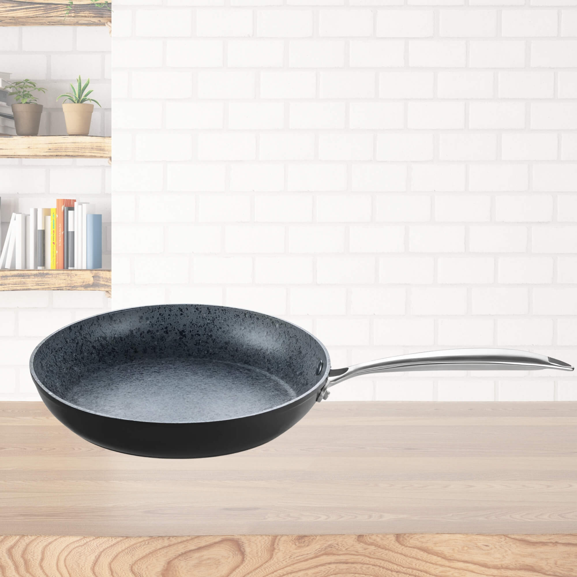 Frigideira Granito Stone-flon Antiaderente Alumínio Forjado Cor Preto N.20 1,0L 20cm MTA - 8420