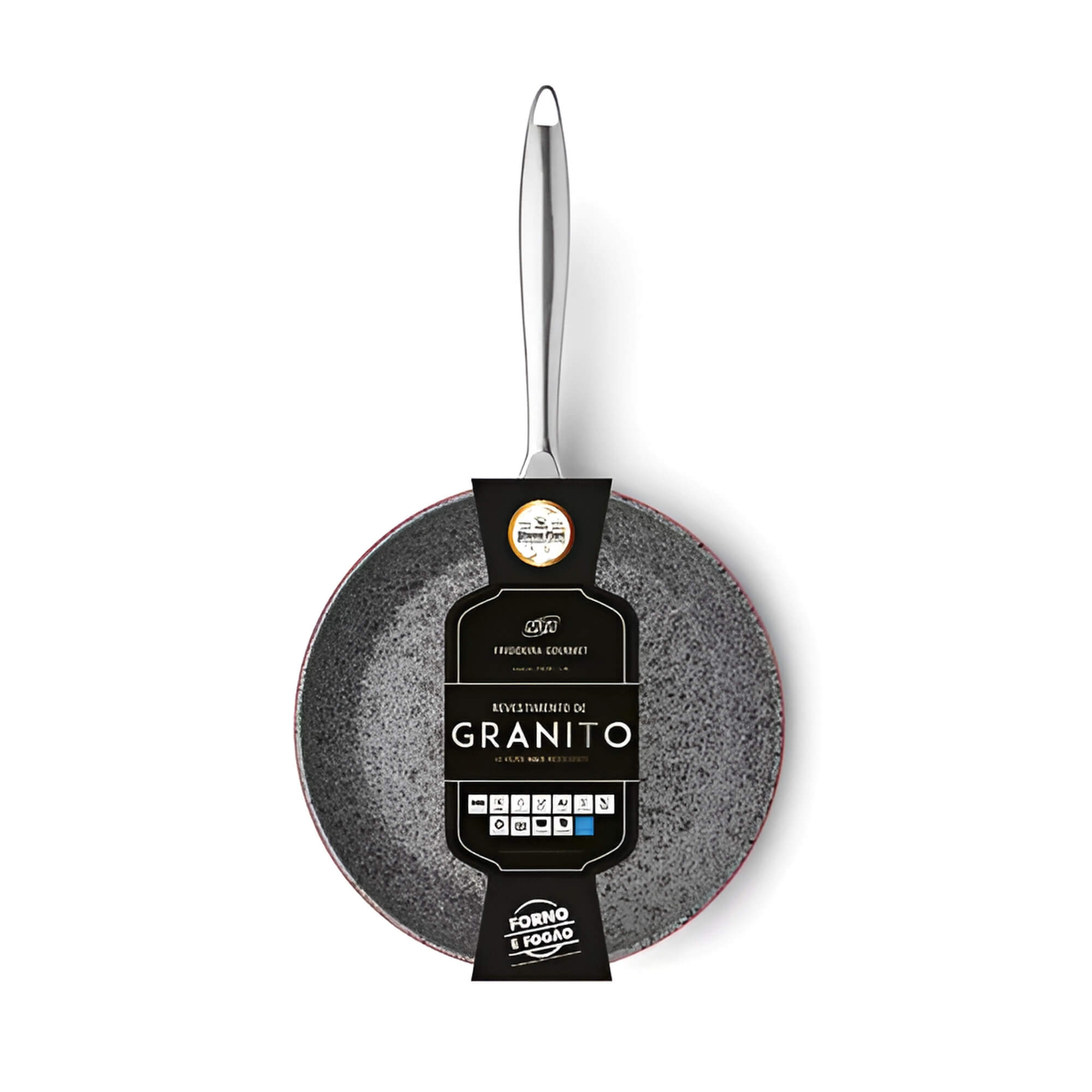Frigideira Granito Stone-flon Antiaderente Alumínio Forjado Cor Preto N.30 3,1L 30cm MTA - 8423