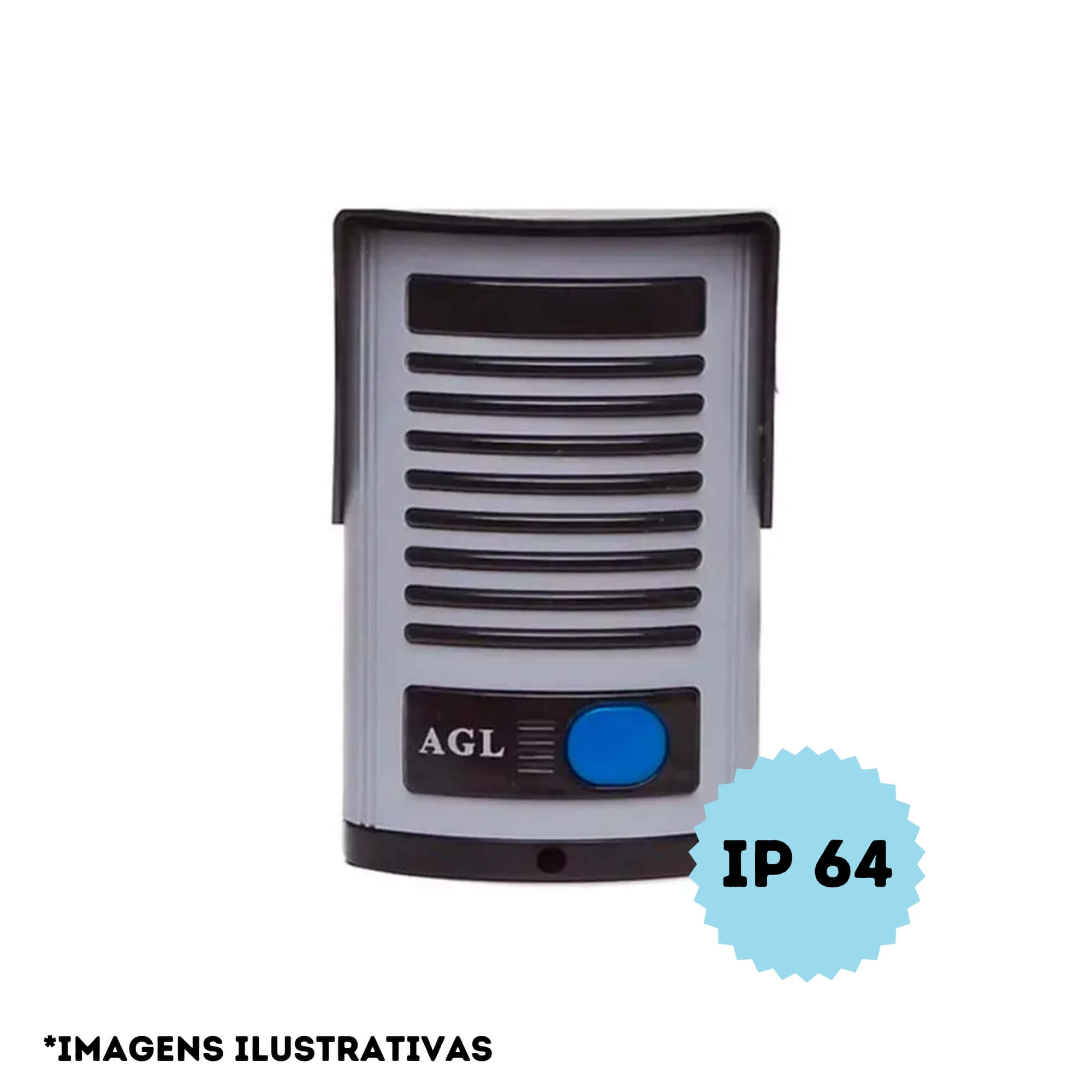 COMP Kit Interfone Monofone Extensão + Porteiro Eletrônico P20 AGL ABS Pequeno Cinza