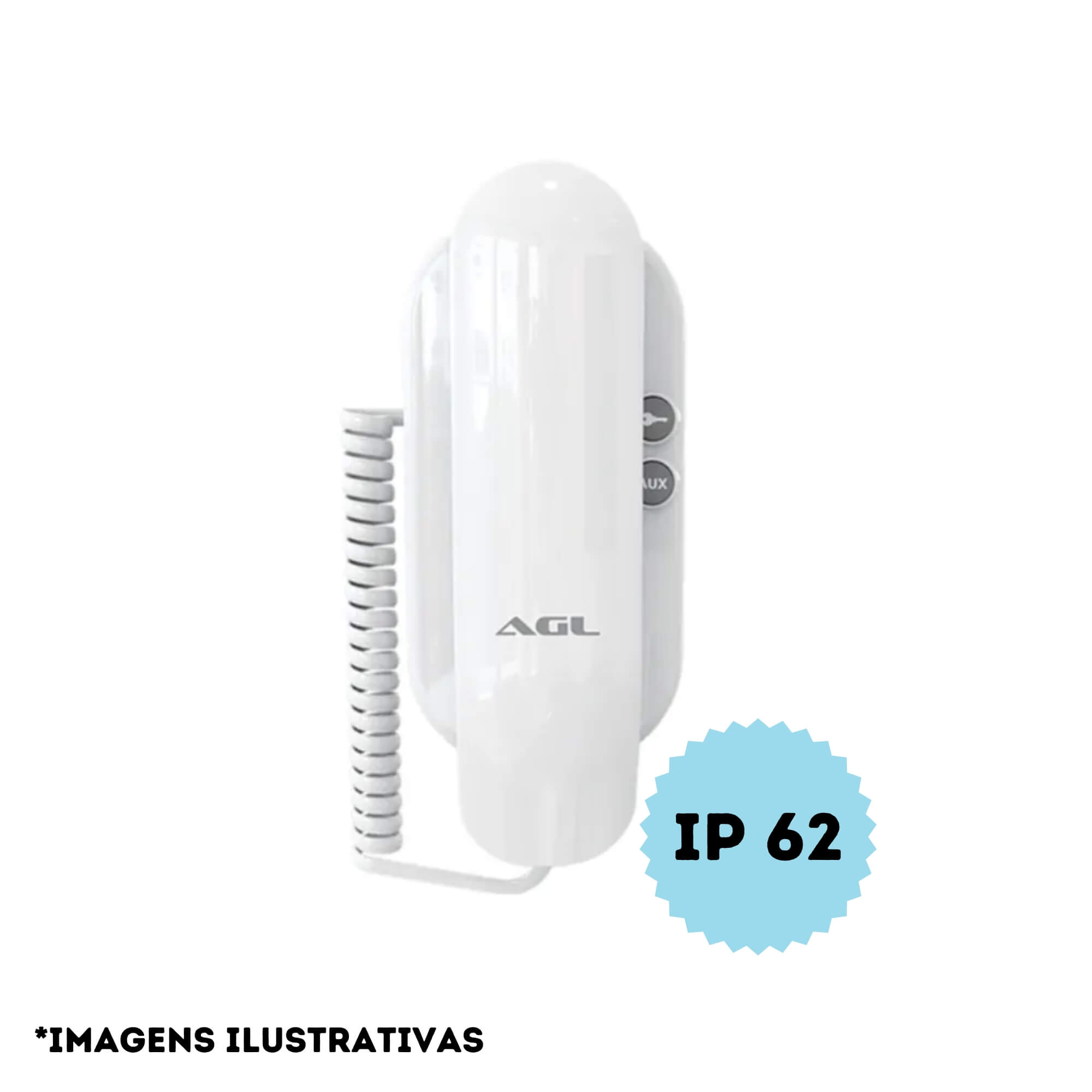 COMP Kit Interfone Monofone Extensão + Porteiro Eletrônico P20 AGL ABS Pequeno Cinza