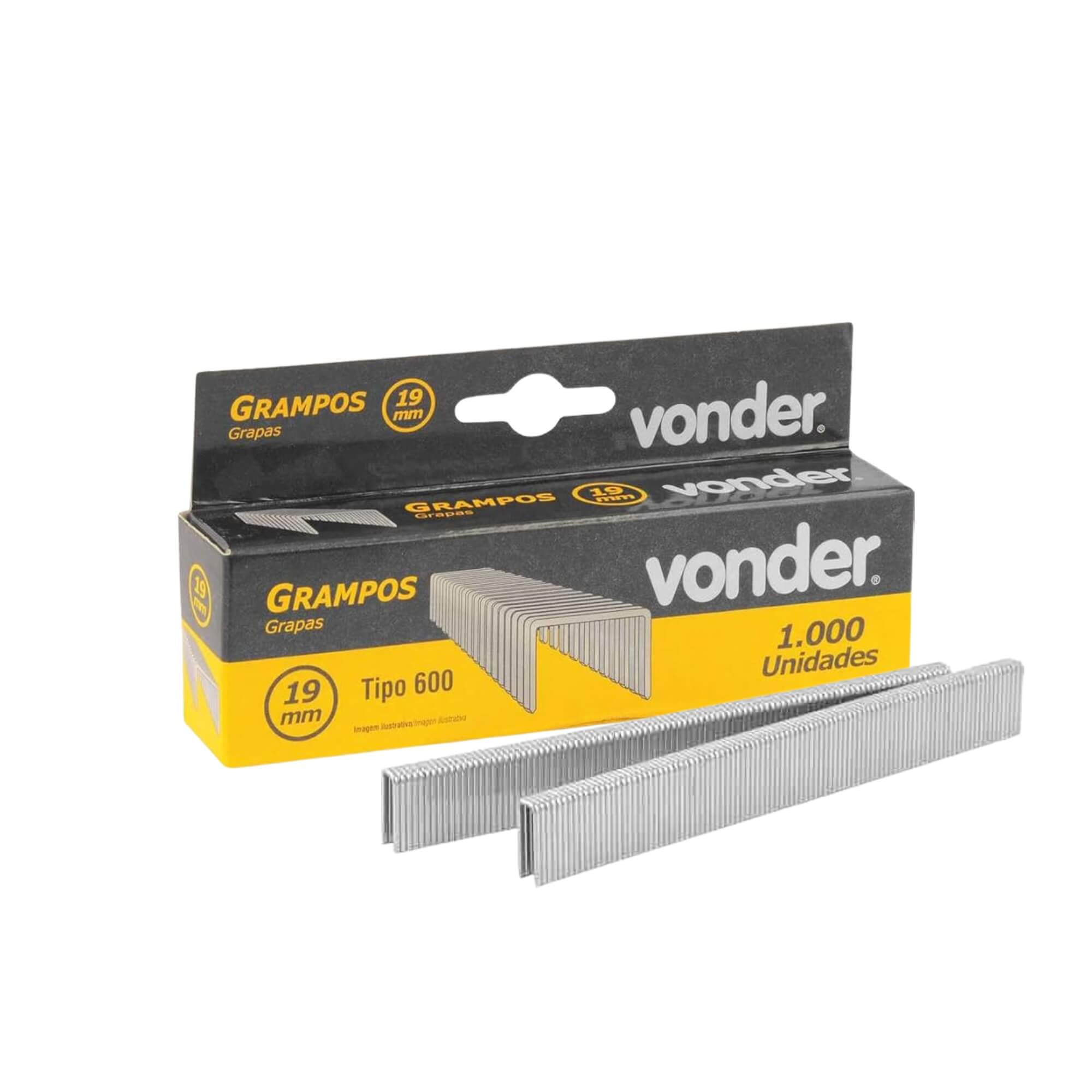 COMP Kit Grampeador / Pinador Elétrico GPE916 220v + 5 Caixas c/ 1000 Grampos 19mm Vonder