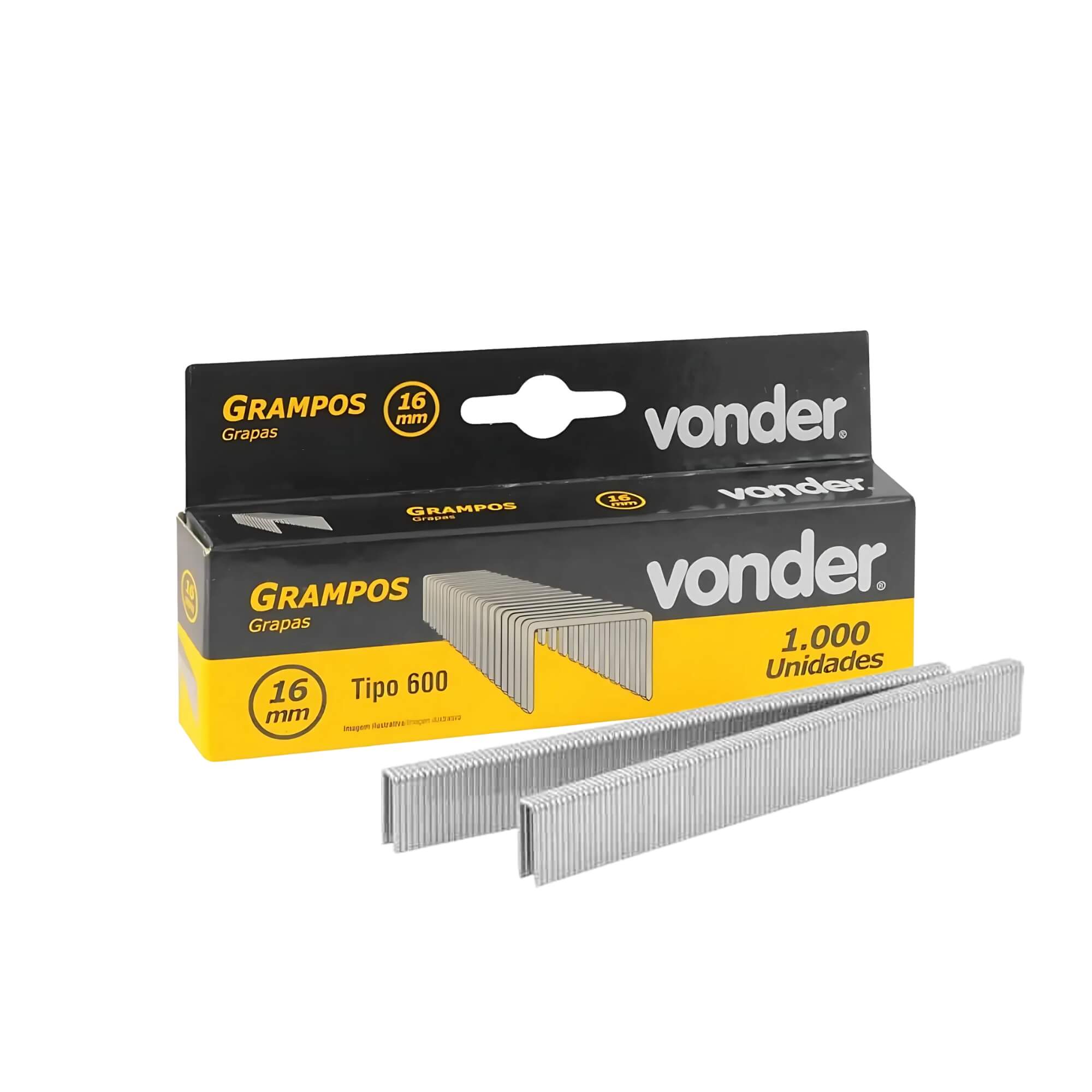 COMP Kit Grampos 16mm p/ Grampeador GPE-916 5 Caixas c/ 1000 unidades Vonder