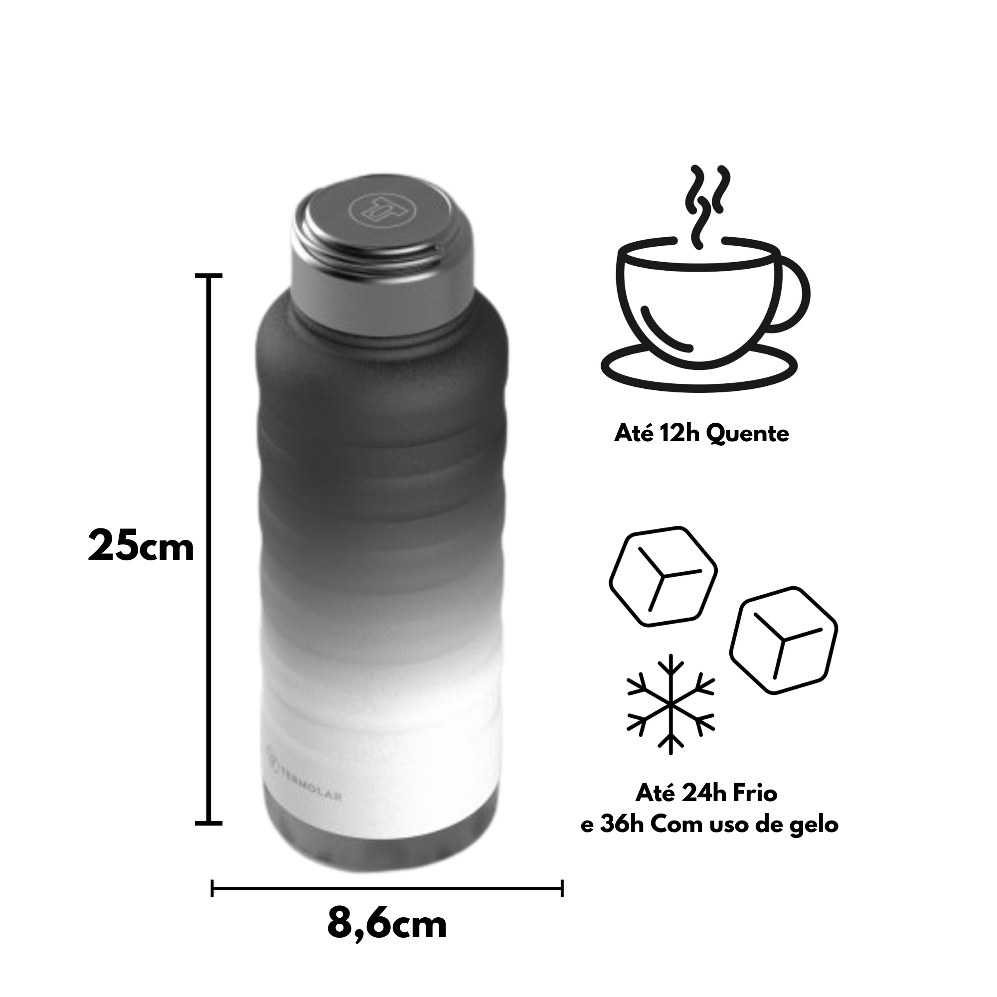COMP Kit Garrafa Térmica Moove Preto Degradê 940ml + Caixa Térmica SUV 20L Vermelha Termolar