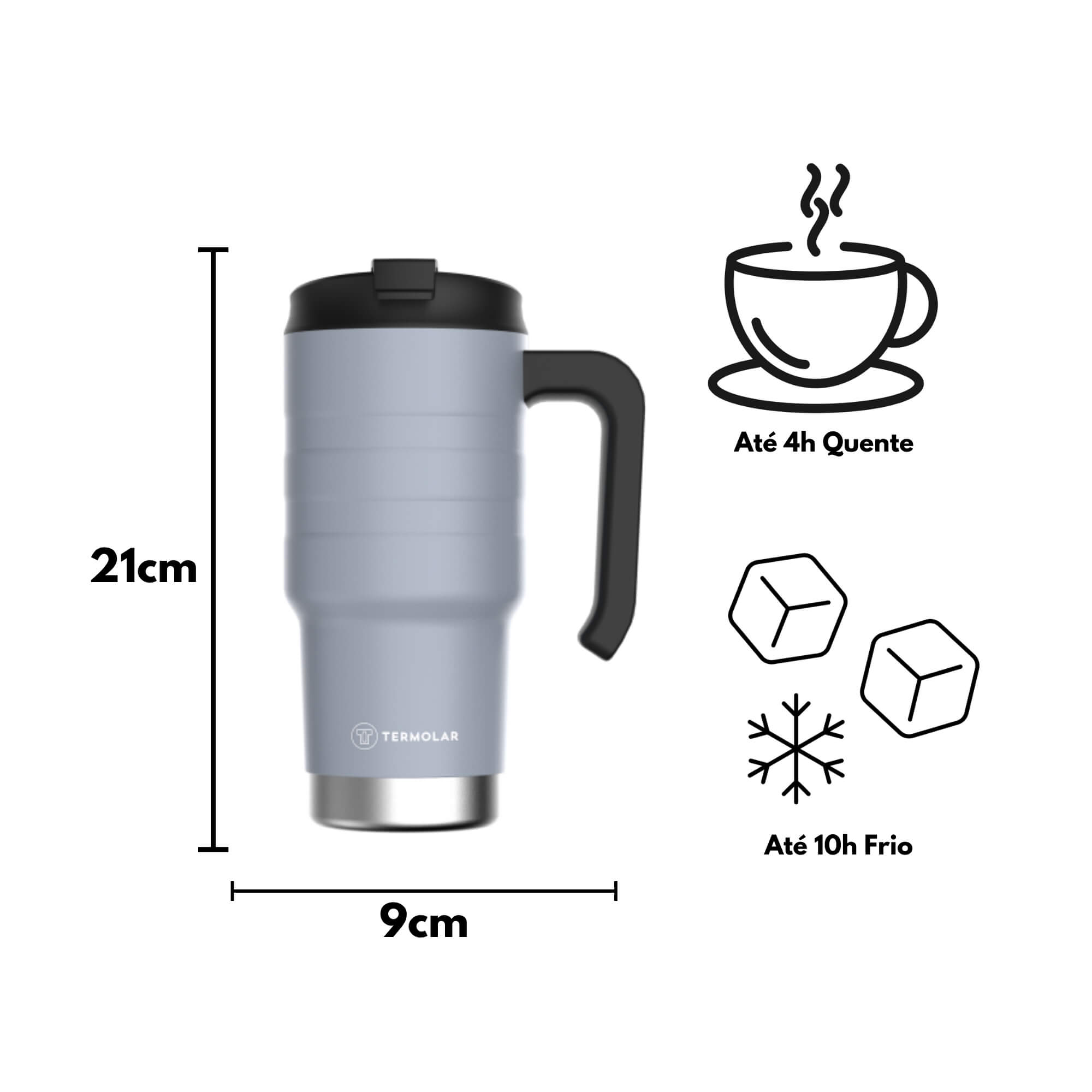COMP Kit Copo Térmico Moove Cinza 590ml + Caixa Térmica SUV 20L Vermelha Termolar