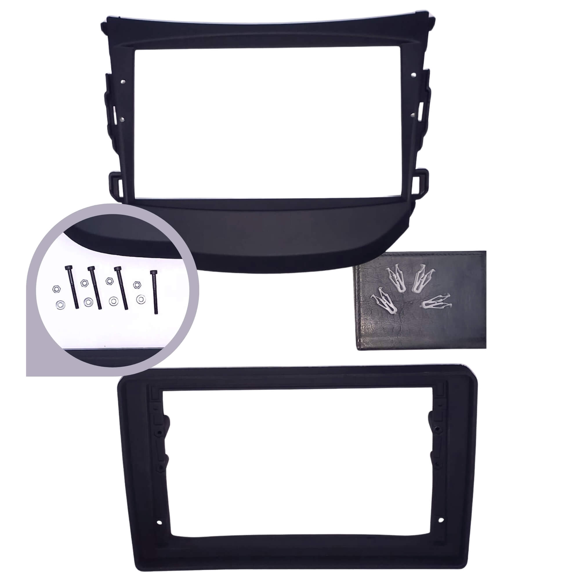 Moldura 9" pol na cor preta compatível c/ HB20 c/ som original de fábrica 2012 a 2019 Expex - EPX9HY022