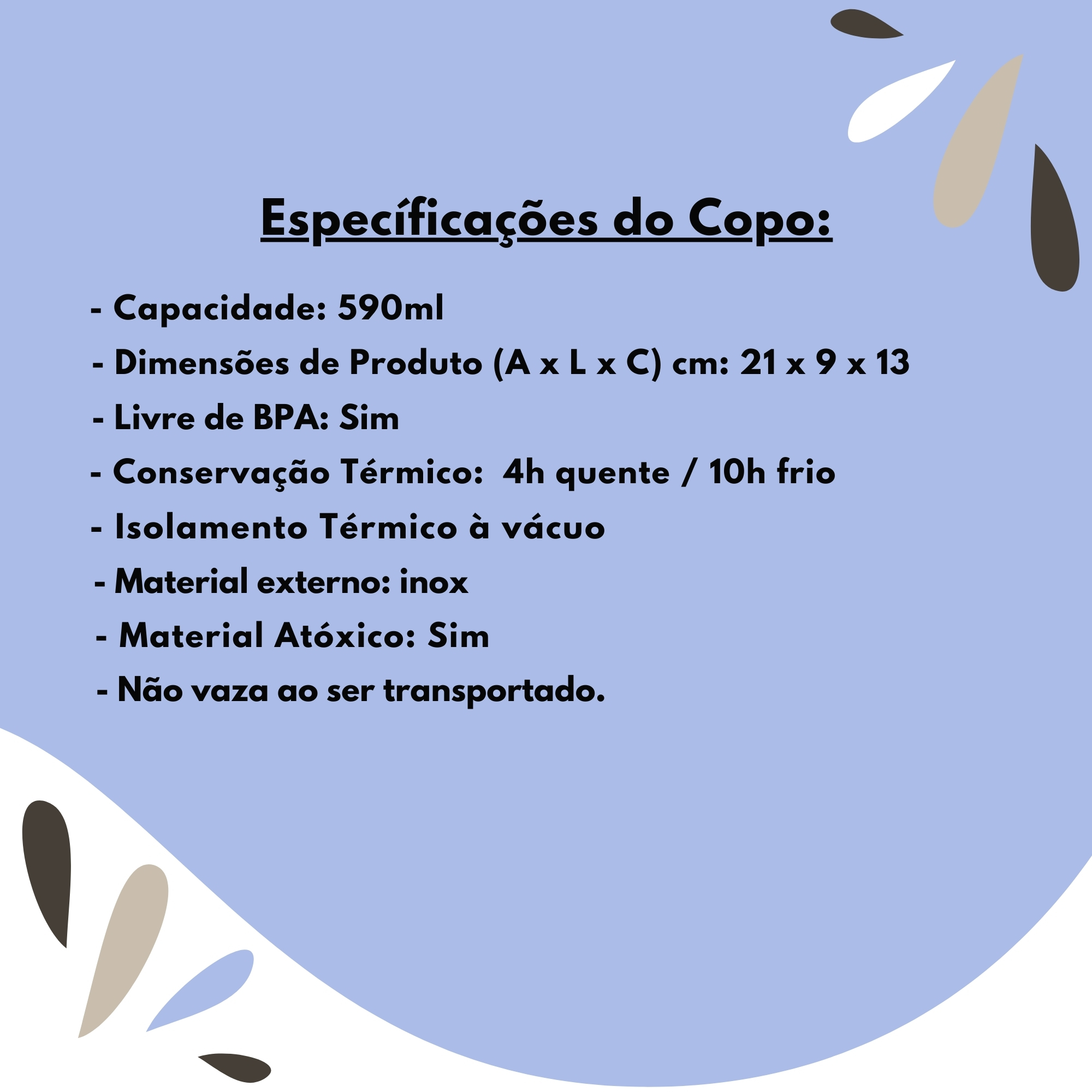COMP Kit Copo Térmico Moove Roxo 590ml + Caixa Térmica SUV 20L Azul Termolar