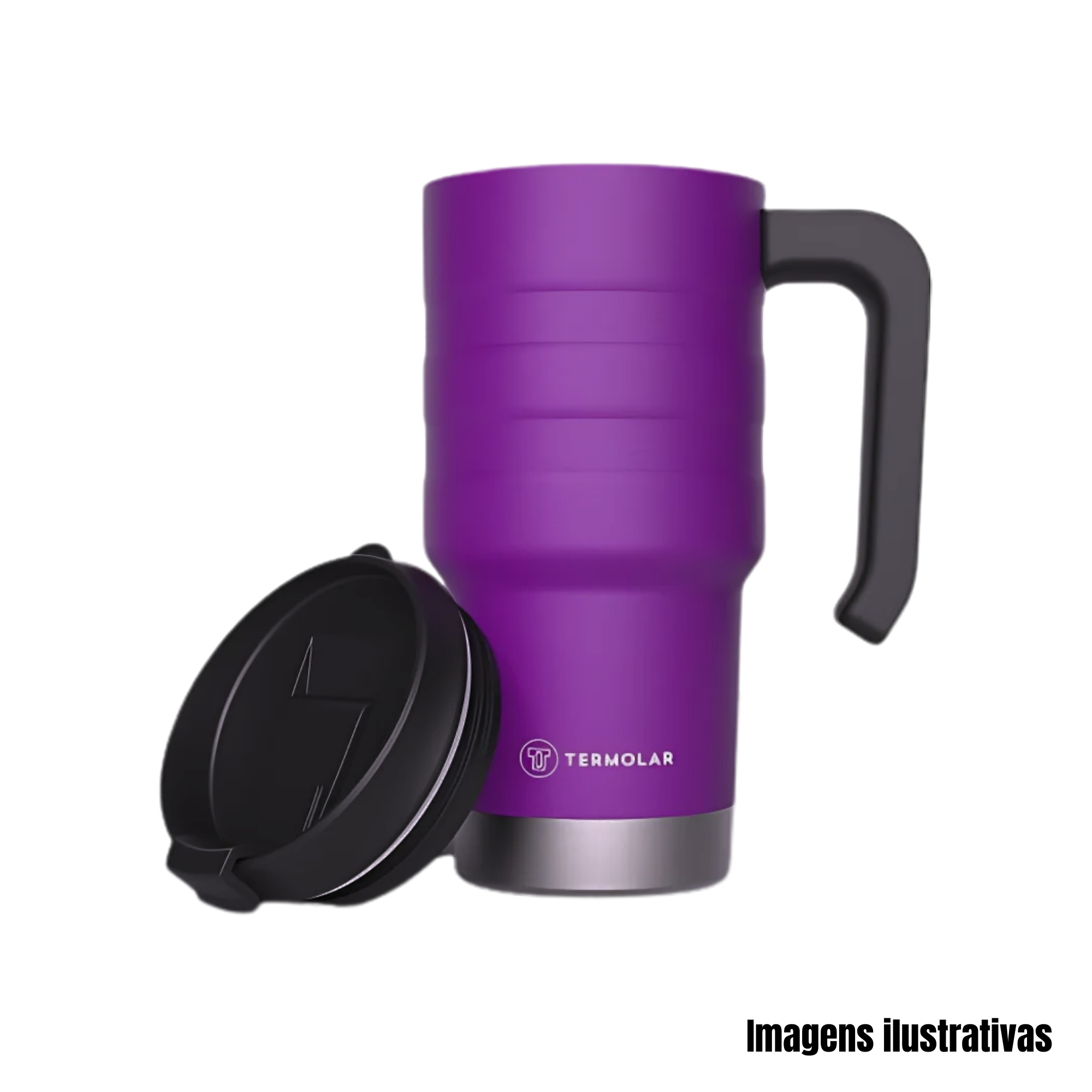 COMP Kit Copo Térmico Moove Roxo 590ml + Caixa Térmica SUV 20L Azul Termolar