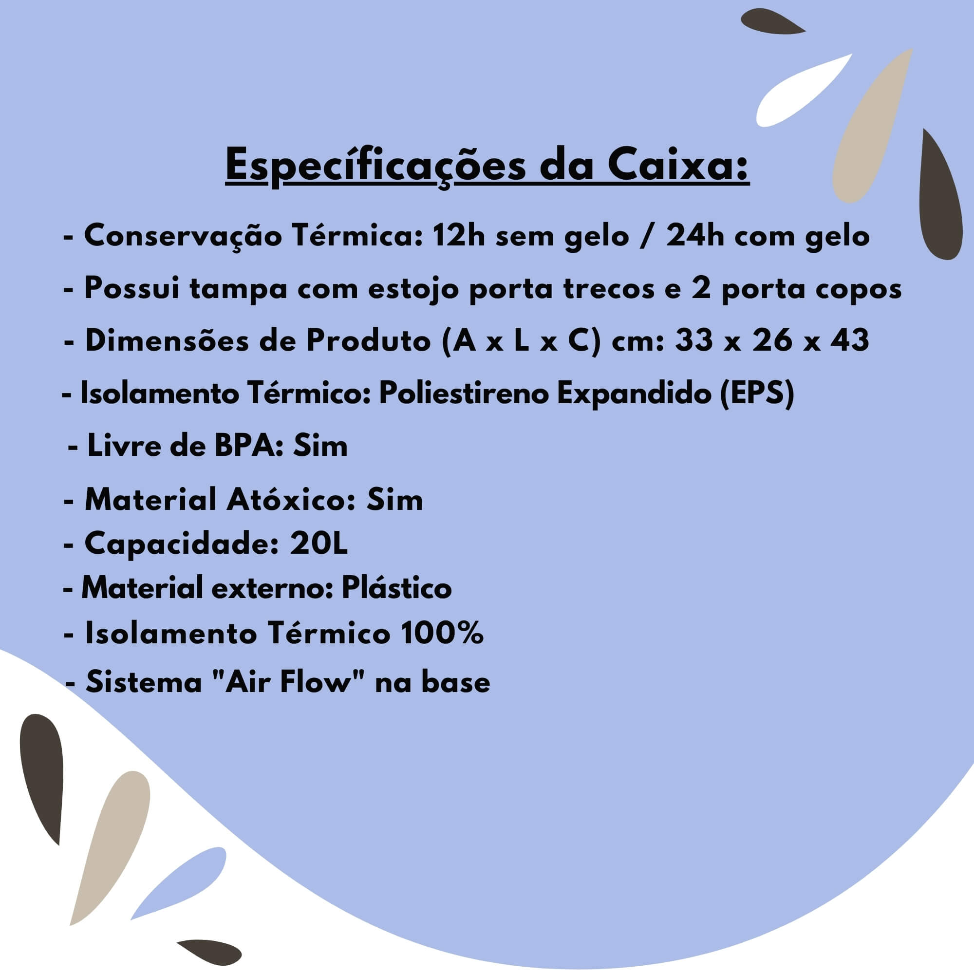 COMP Kit Garrafa Térmica Moove Cor Preto Degradê 710ml + Caixa Térmica SUV 20L Azul Termolar
