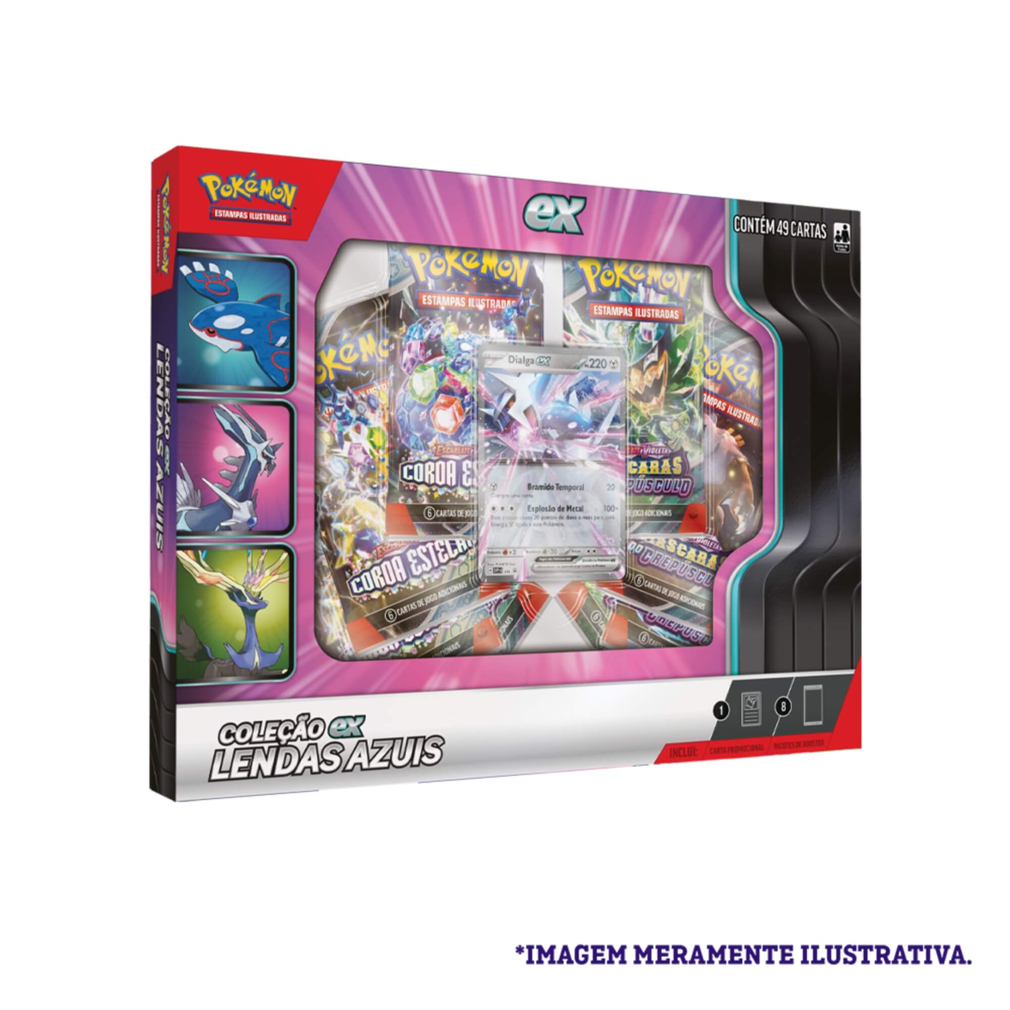 Pokemon 3x Box Coleção Ex Lendas Azuis Dialga, Kyogre e Xerneas Copag - 35266