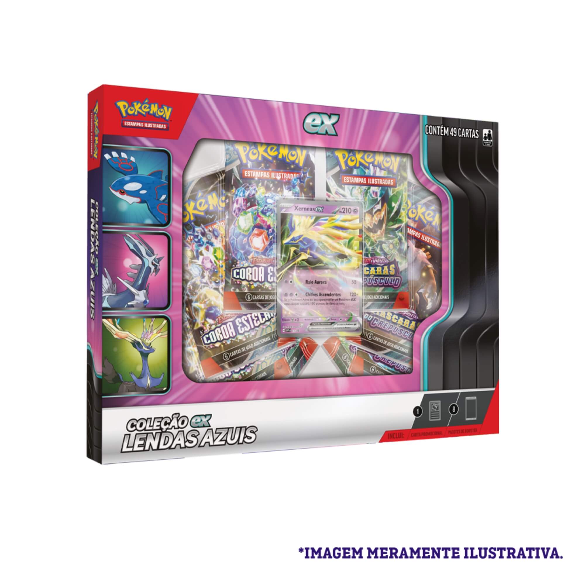 Pokemon 3x Box Coleção Ex Lendas Azuis Dialga, Kyogre e Xerneas Copag - 35266