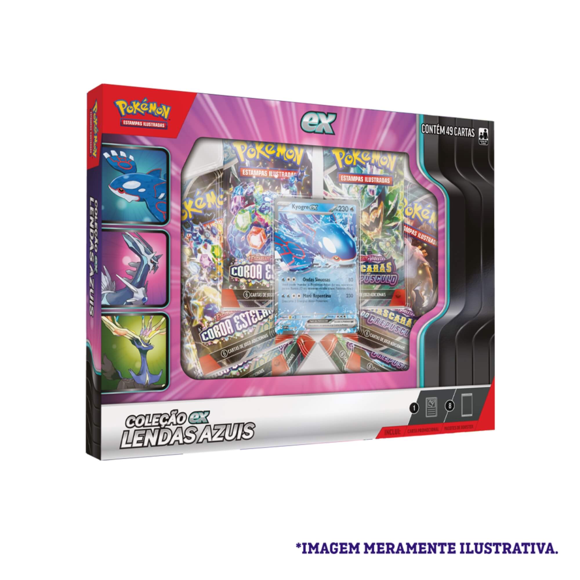 Pokemon 3x Box Coleção Ex Lendas Azuis Dialga, Kyogre e Xerneas Copag - 35266