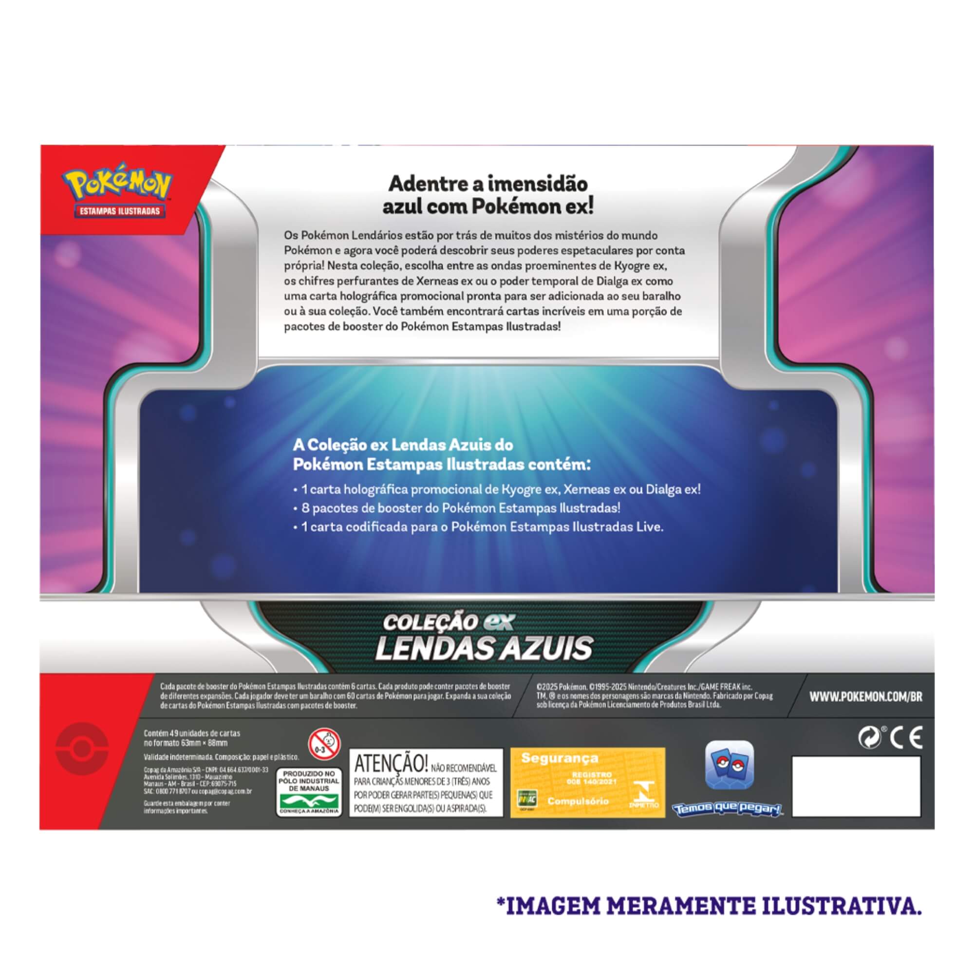 Pokemon 3x Box Coleção Ex Lendas Azuis Dialga, Kyogre e Xerneas Copag - 35266
