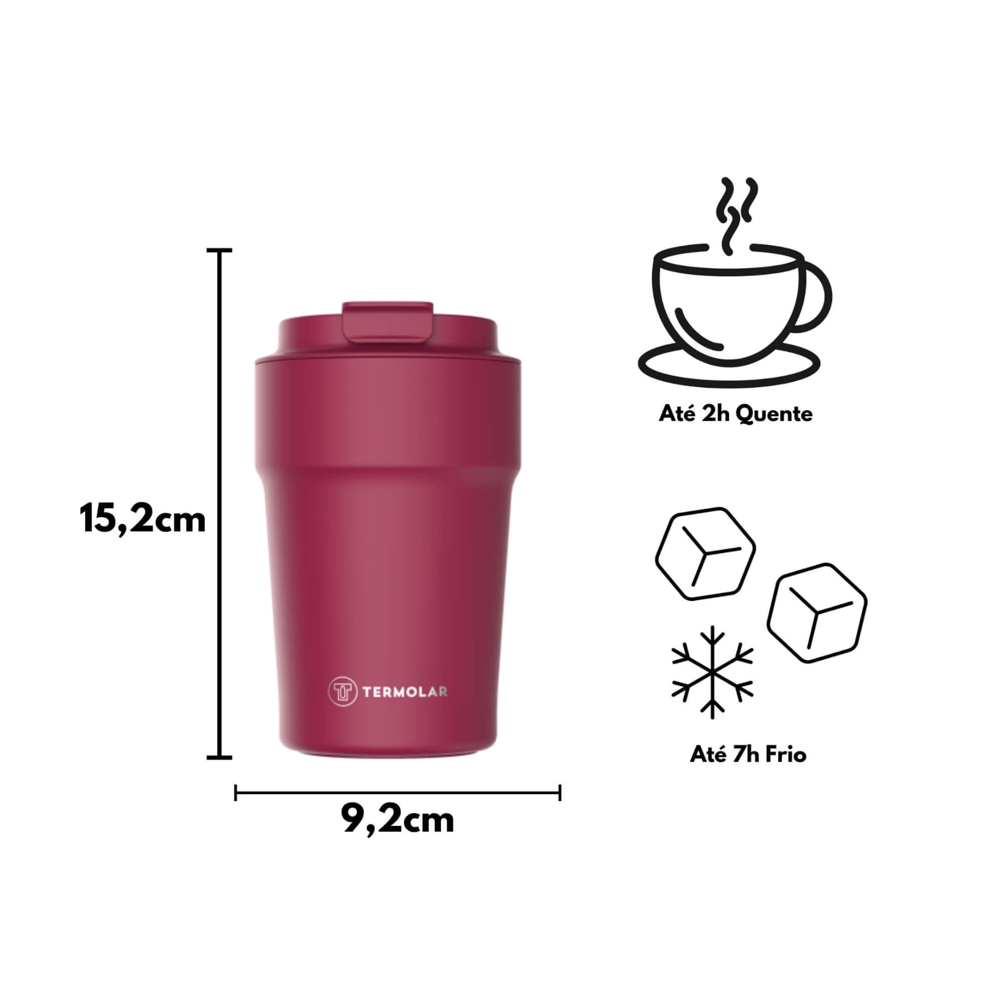 COMP Kit 2 Copos Térmicos Uniq Rosa Cyber 380mL + 1 Caixa Térmica SUV 20L Vermelha Termolar