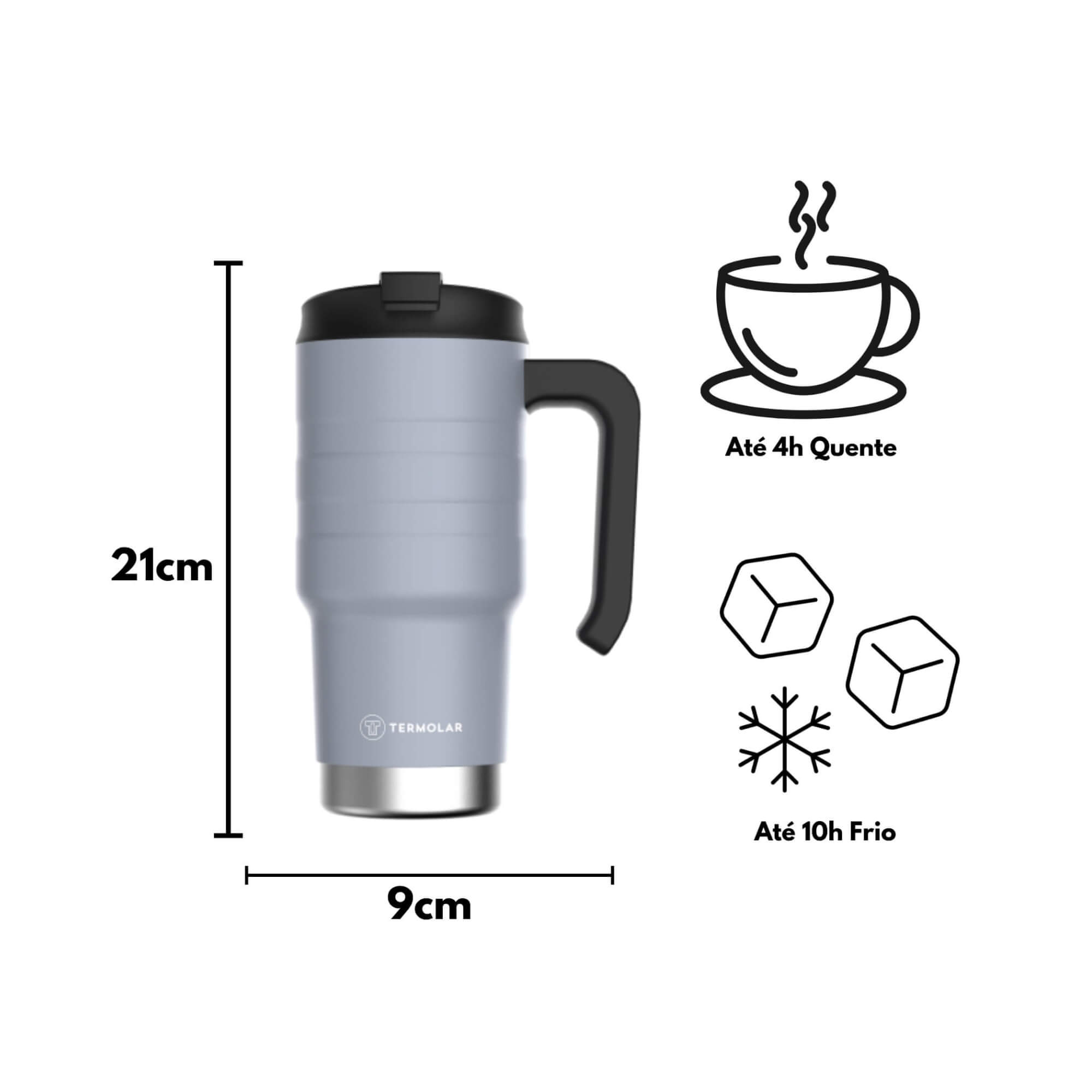 COMP Kit 2 Copos Térmicos Moove Cinza 590ml + 1 Caixa Térmica SUV 20L Vermelha Termolar
