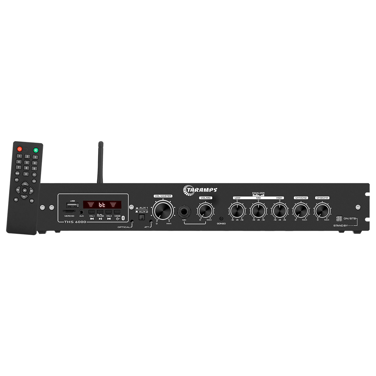 COMP Kit Amplificador Taramps THS 6000 + 16 Arandelas  6" 40 Watts RMS 8 Ohms Residenciais e comercios