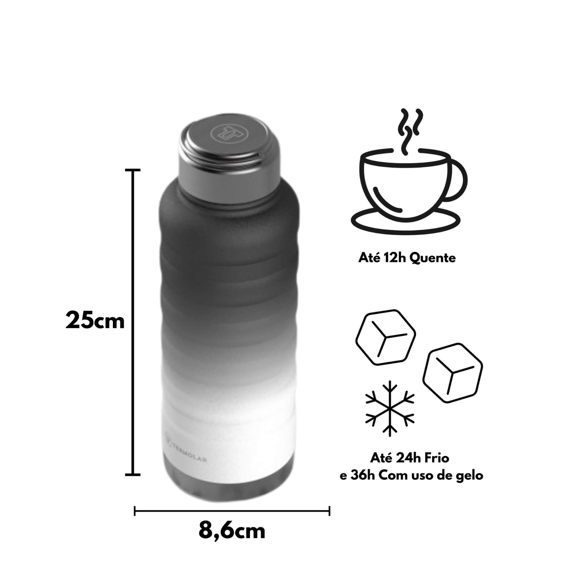 COMP Kit 2 Garrafas Térmicas Moove Preto Degradê 940ml + 1 Caixa Térmica SUV 20L Vermelha Termolar