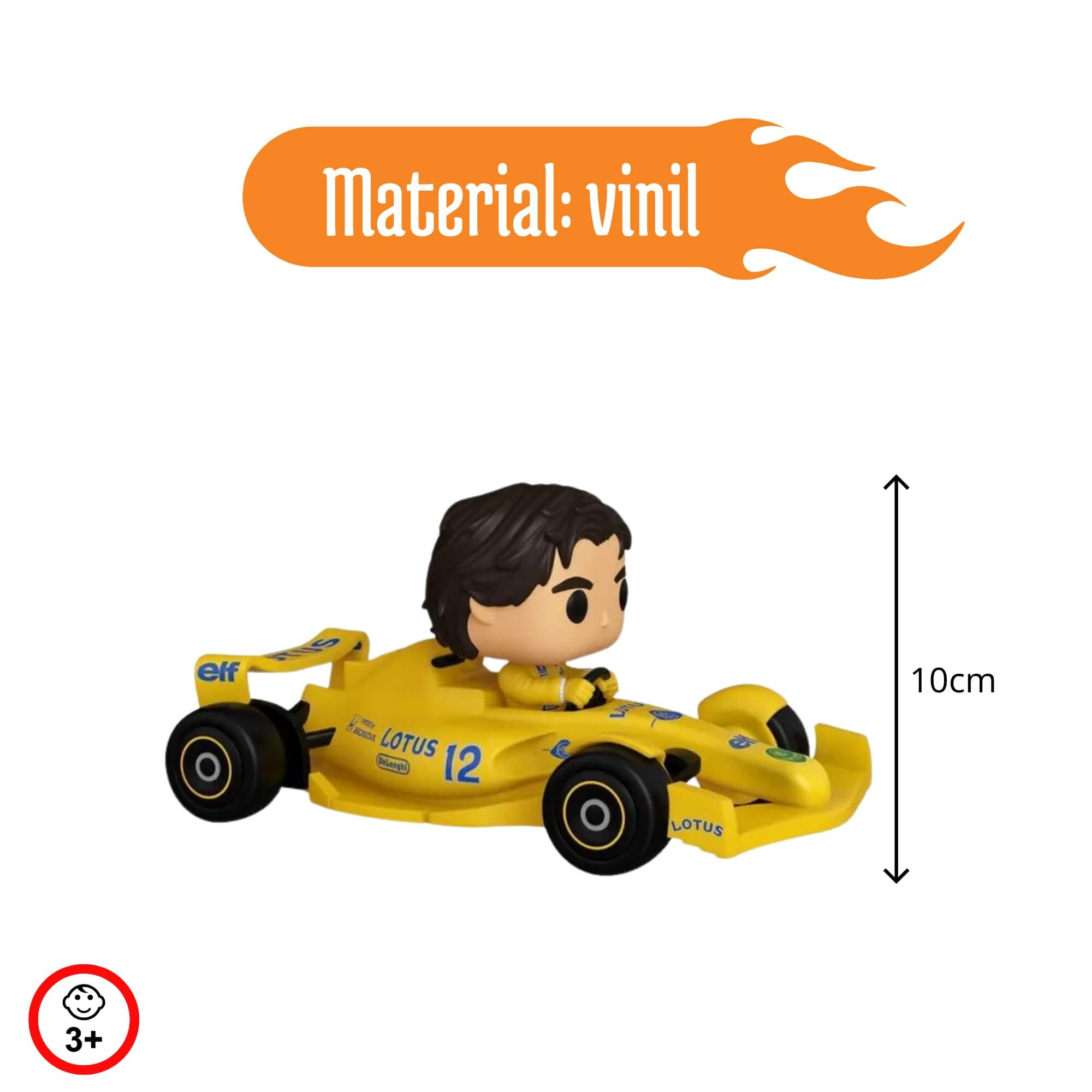 COMP Kit Boneco Funko Pop! Racing Lotus Ayrton Senna 10 + Rides Deluxe Lotus Ayrton Senna 314 Candide