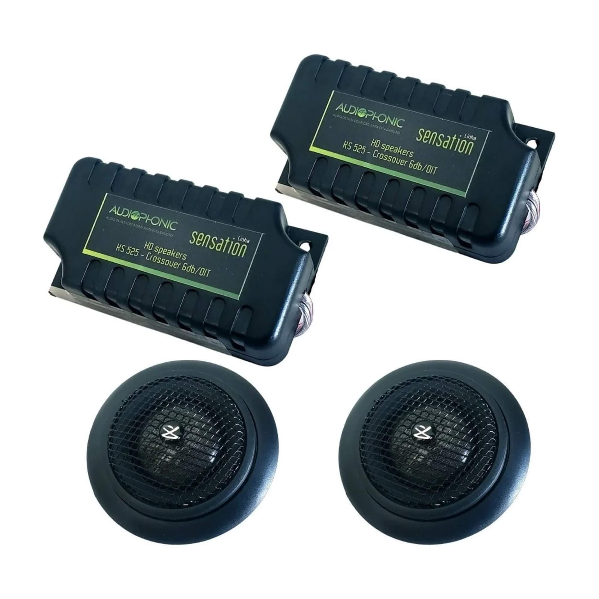 Kit 2 Alto Falante 2 Vias 5 " Sensation Tw 55W rms / 110W max Cor Preta Audiophonic - KS 525