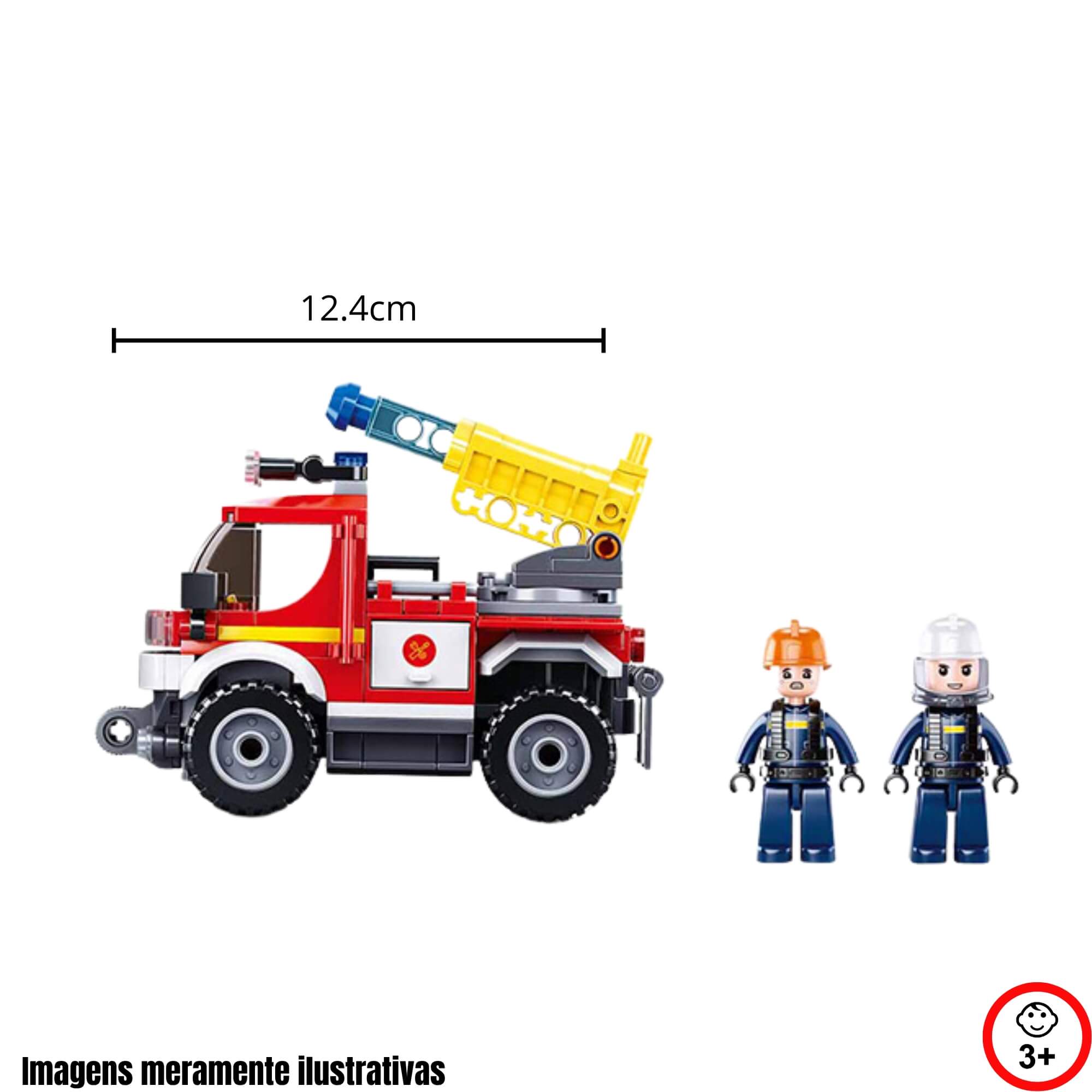 Cubic Brinquedo Infantil de Montar Caminhão de Bombeiro 192 Peças Multikids - BR2306