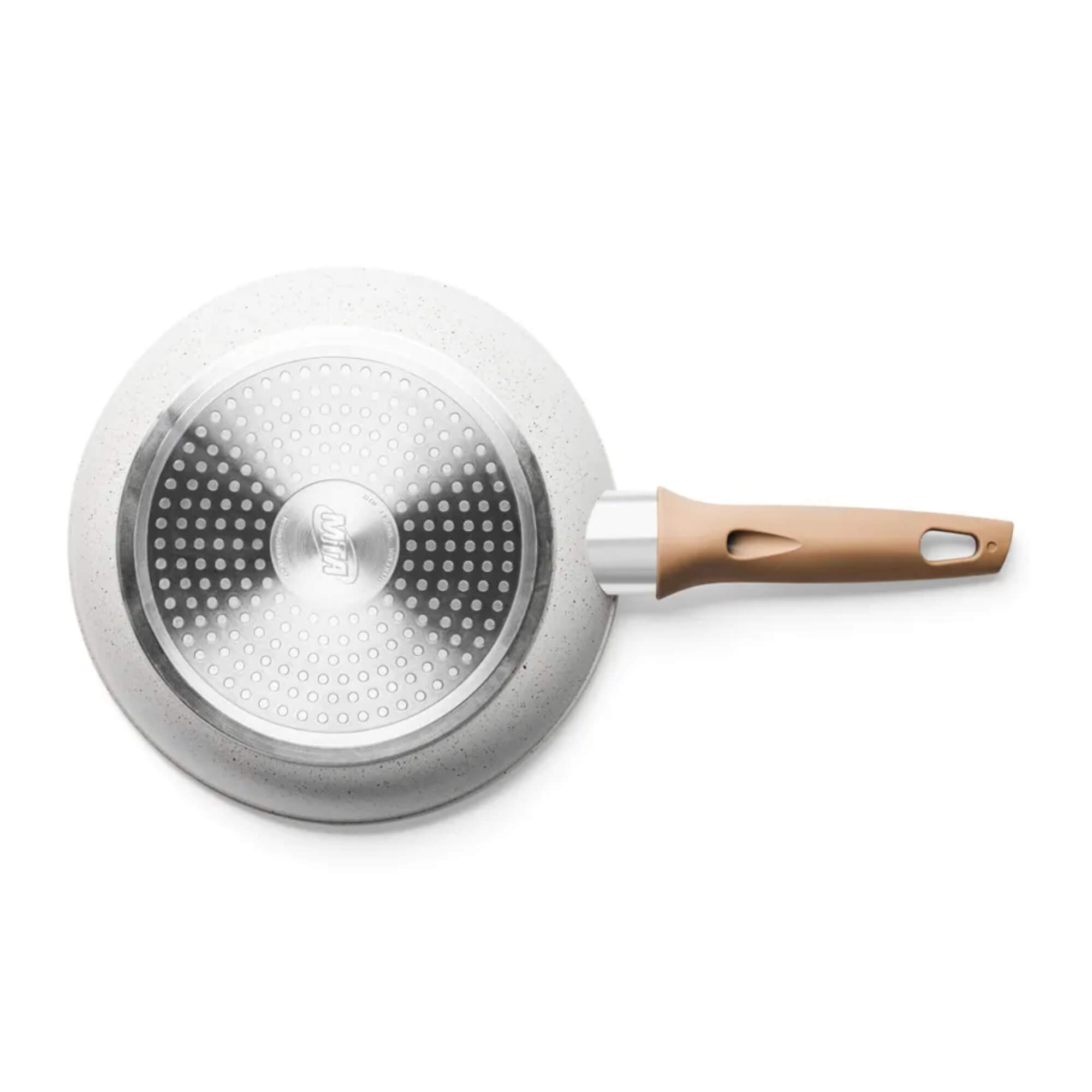 Frigideira Linha Carmela Vanilla Ceramic Flon em Alumínio 1,7L 24cm cor Creme MTA - 8479