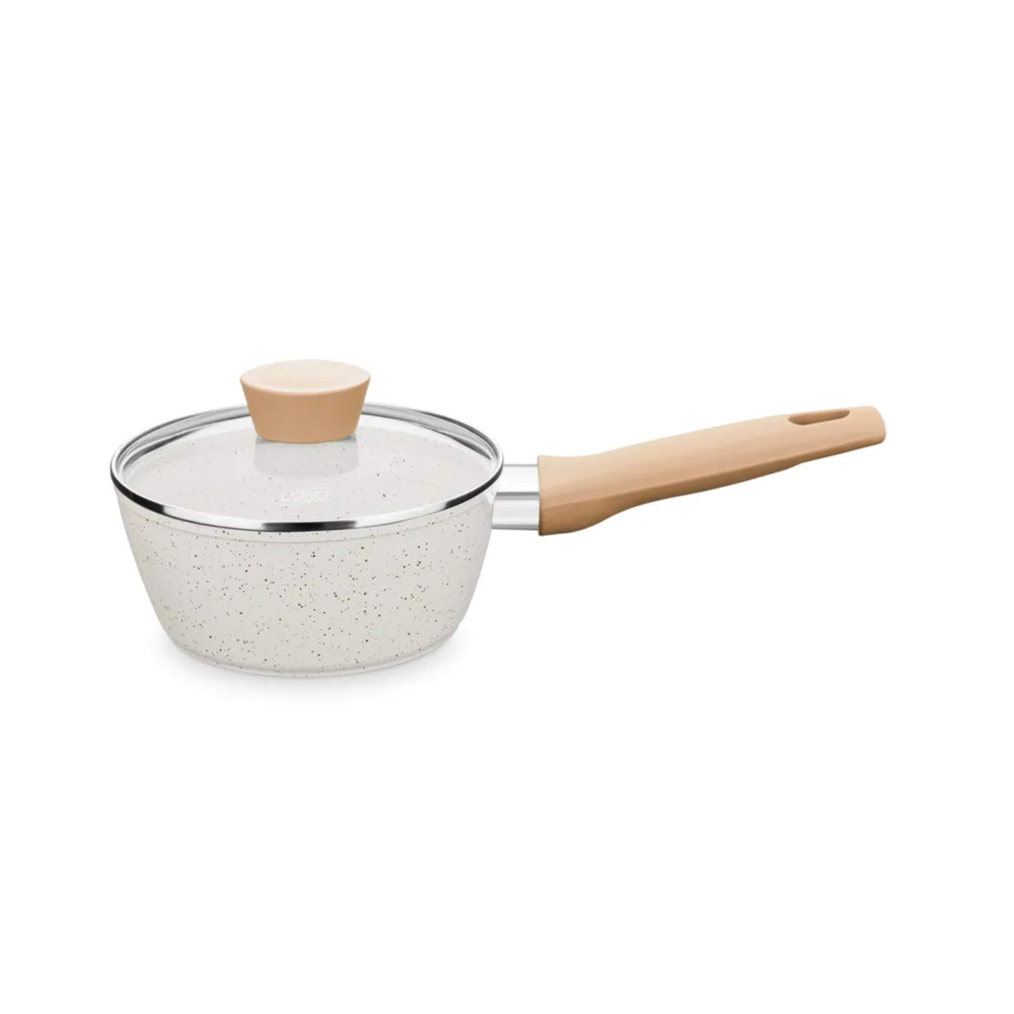 Panela com Tampa 18cm Linha Carmela Vanilla 1,8L Ceramic Flon cor Creme MTA - 8466