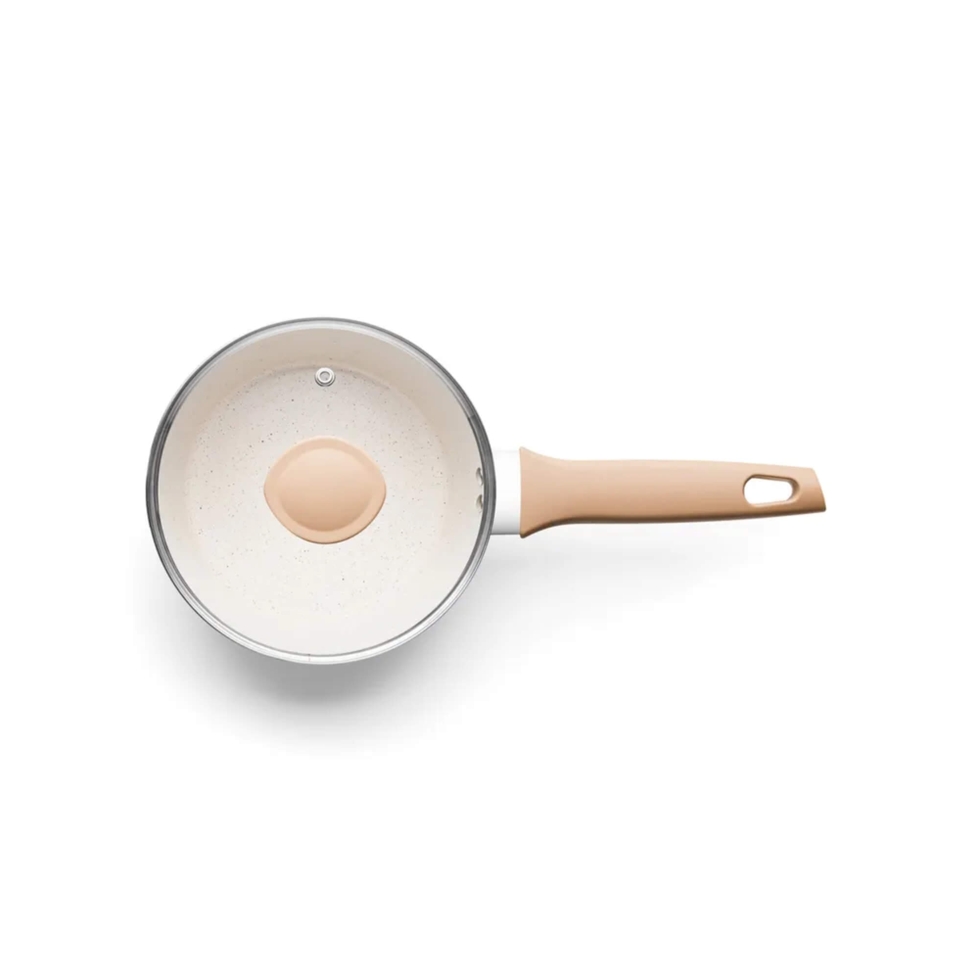 Panela com Tampa 18cm Linha Carmela Vanilla 1,8L Ceramic Flon cor Creme MTA - 8466